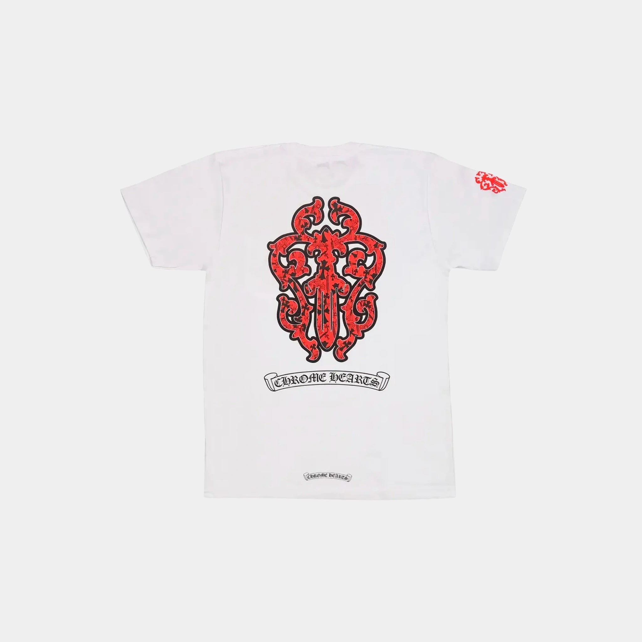 Chrome Hearts White & Red Dagger Pocket Tee, Back
