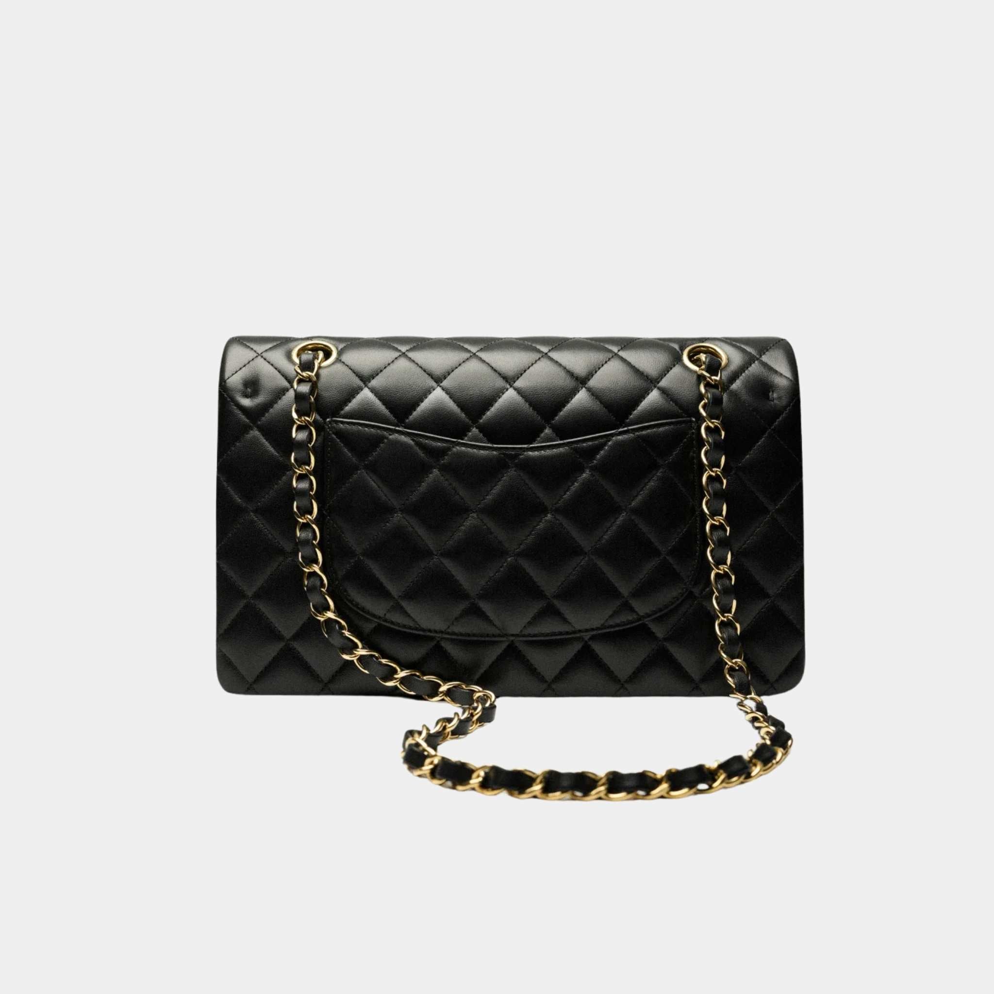 Chanel Classic 11.12 Handbag Lambskin Black, Back