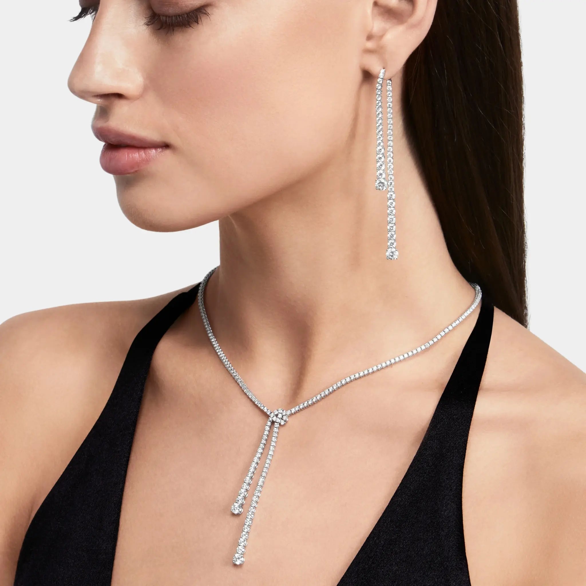 Classic Graff Diamond Double Strand Earrings, Model