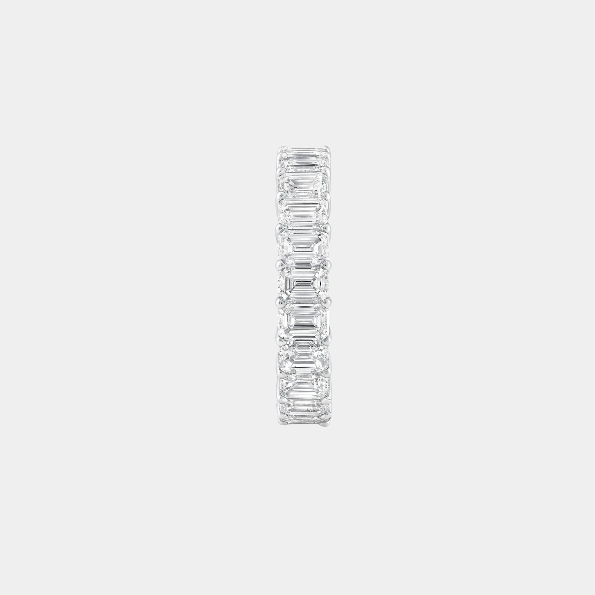 Classic Graff Emerald Cut Diamond Wedding Band, Side