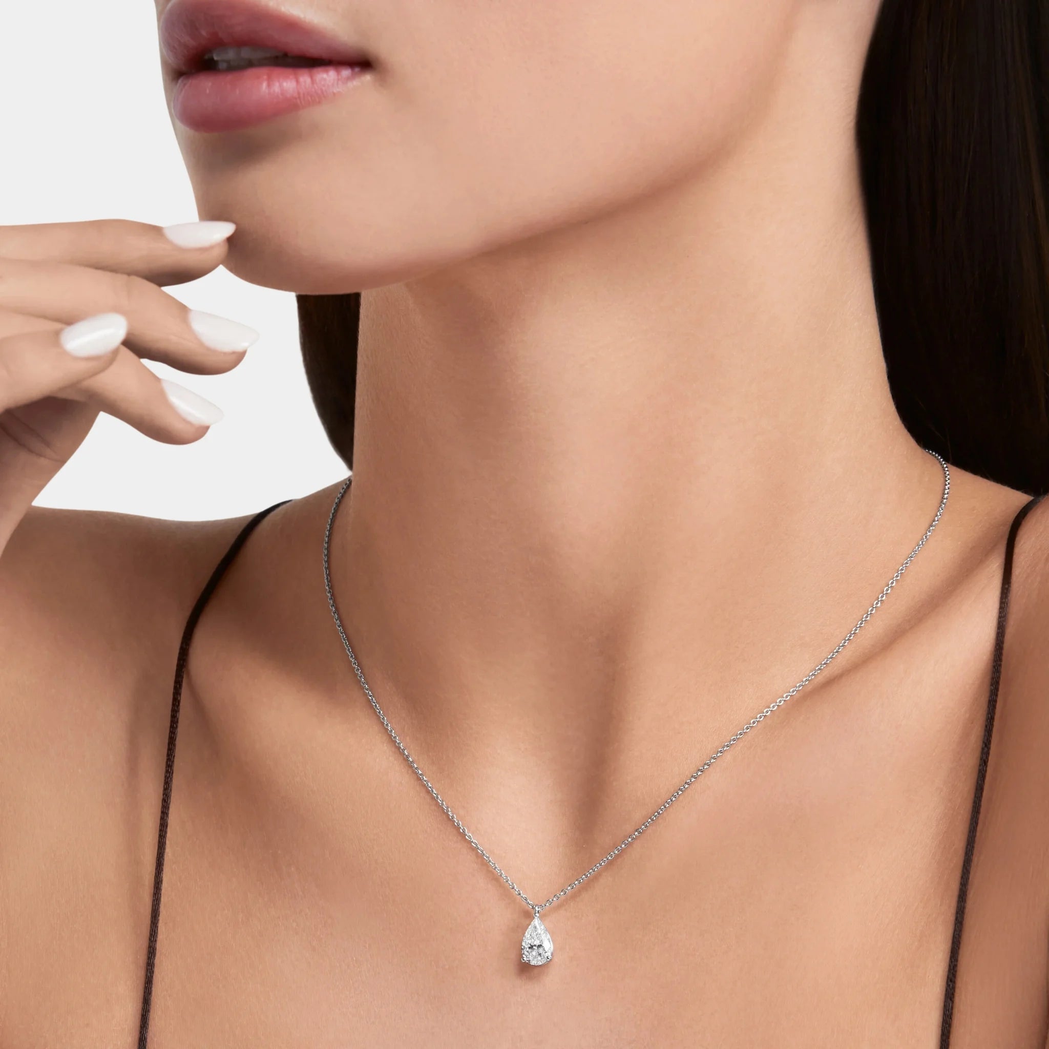 Classic Graff Pear Shape Diamond Solitaire Pendant, Model