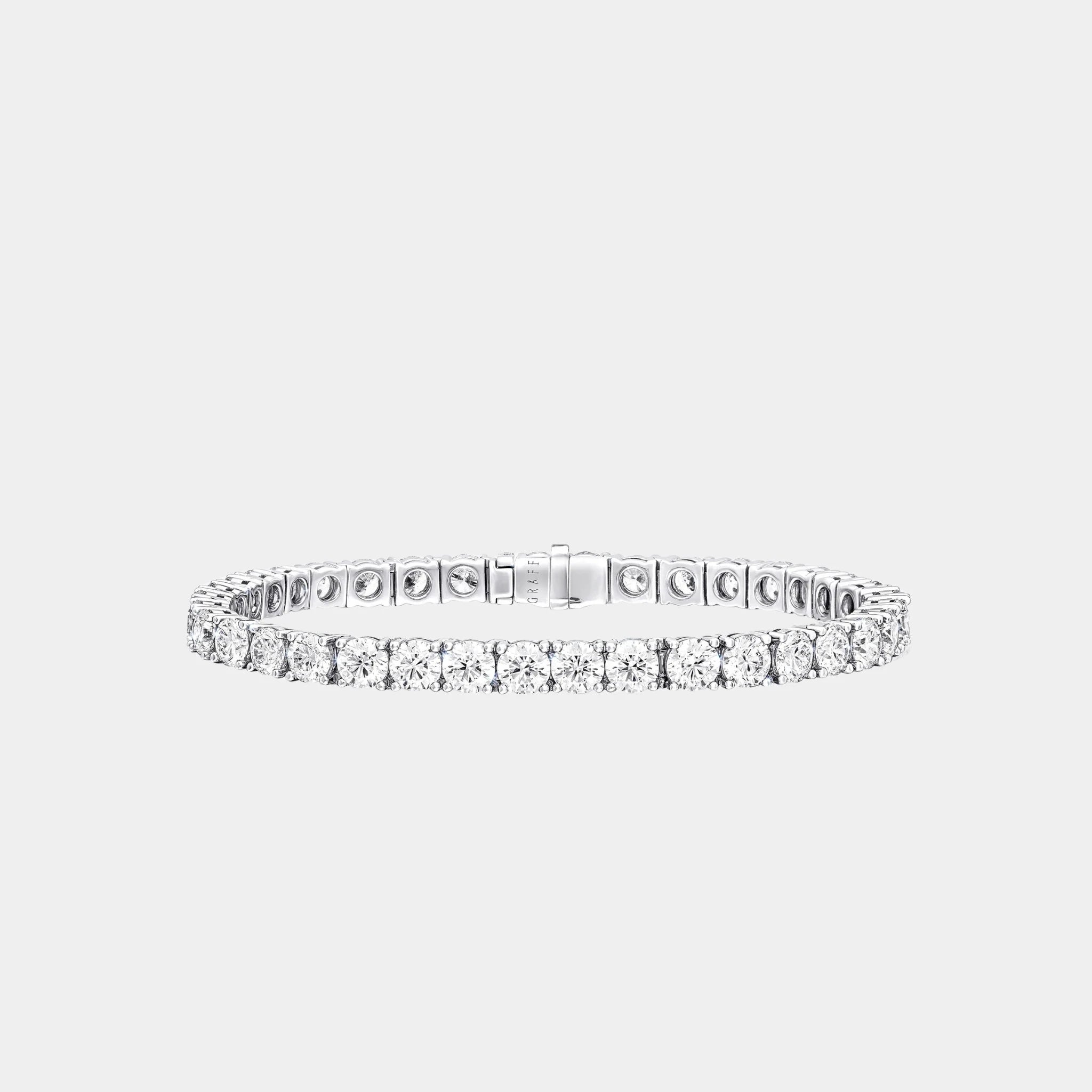 Classic Graff Round Diamond Bracelet White Gold, Front