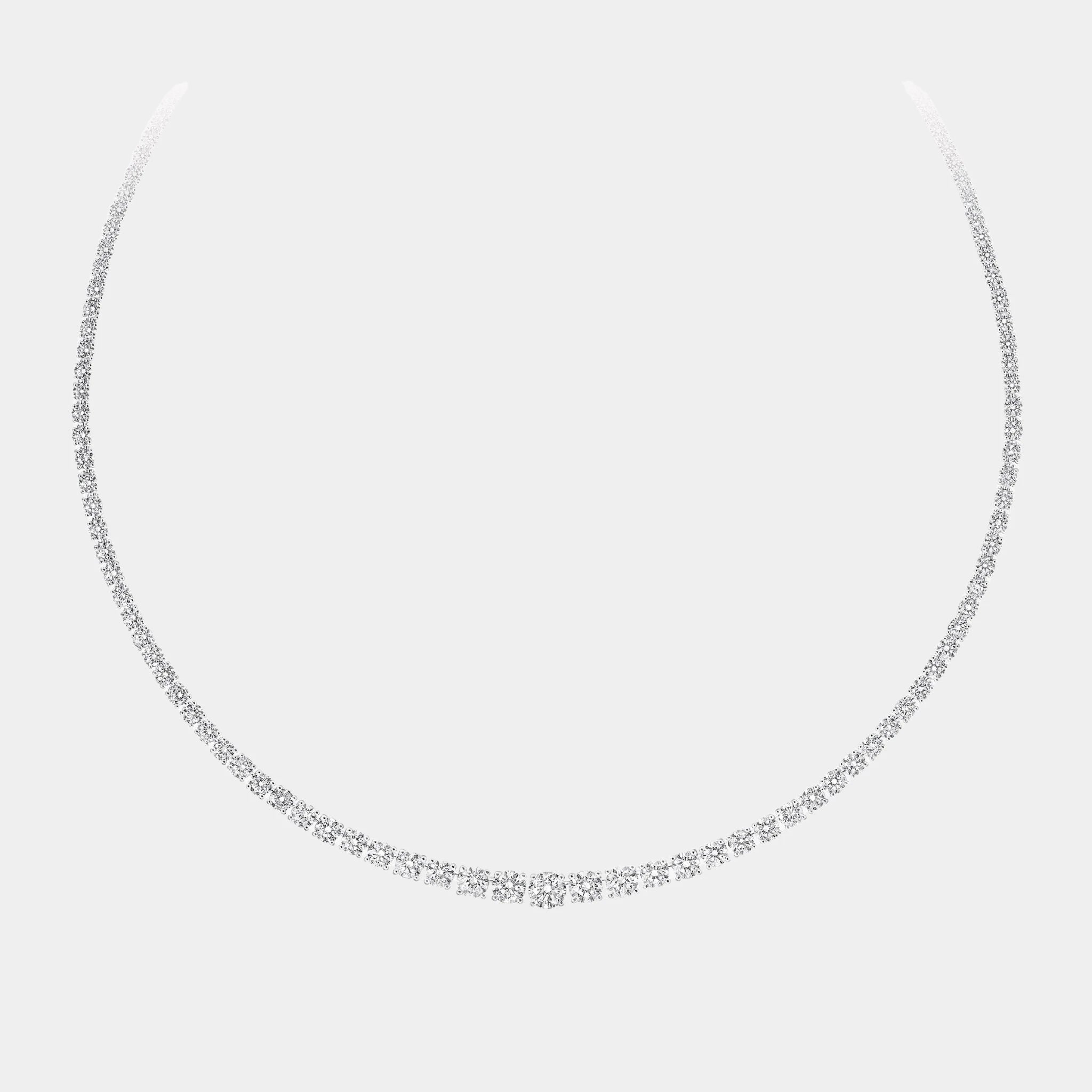 Classic Graff Round Diamond Necklace White Gold, Front