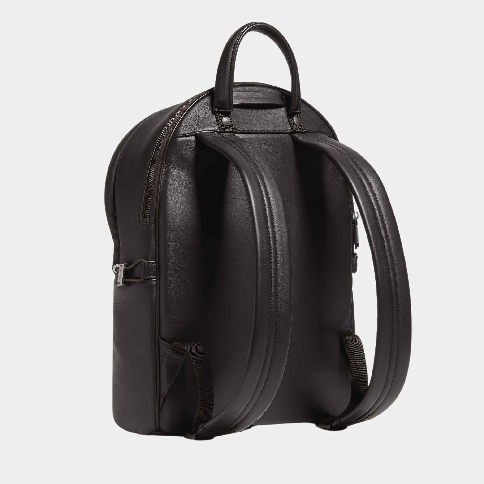 Zegna Dark Brown SECONDSKIN Hoodie Backpack, Back