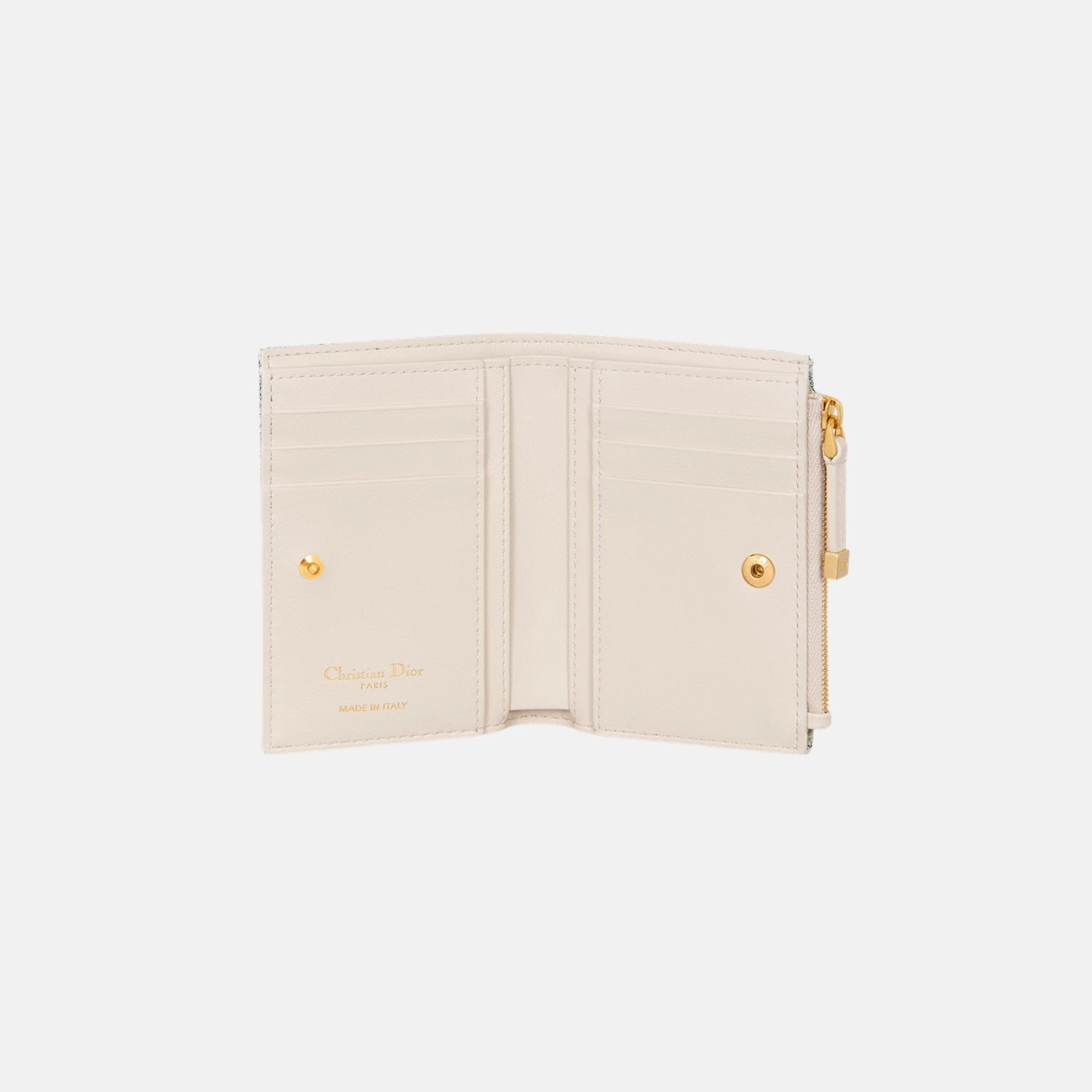 Dior 30 Montaigne Dahlia Wallet In Dior Oblique Chambray And Calfskin, Inside