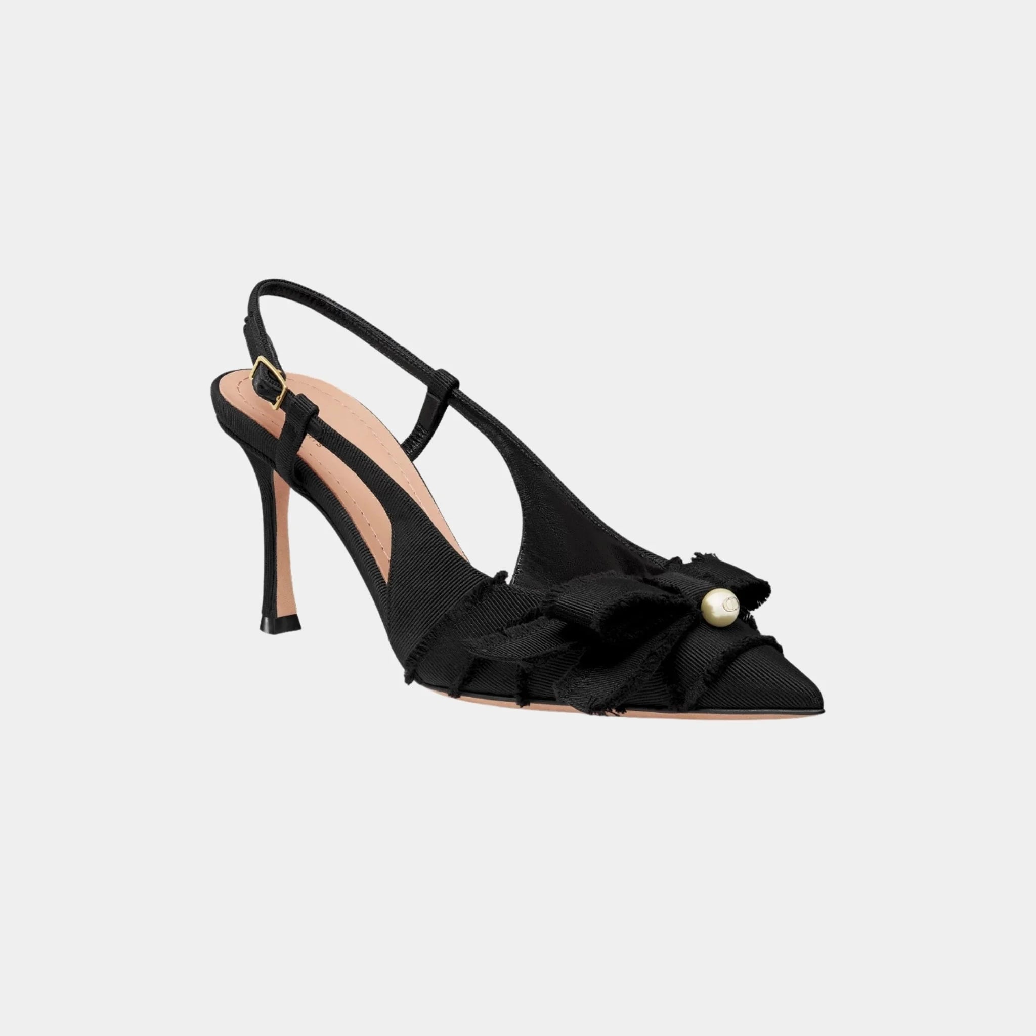 Adiorable Slingback Pump Fringed Grosgrain