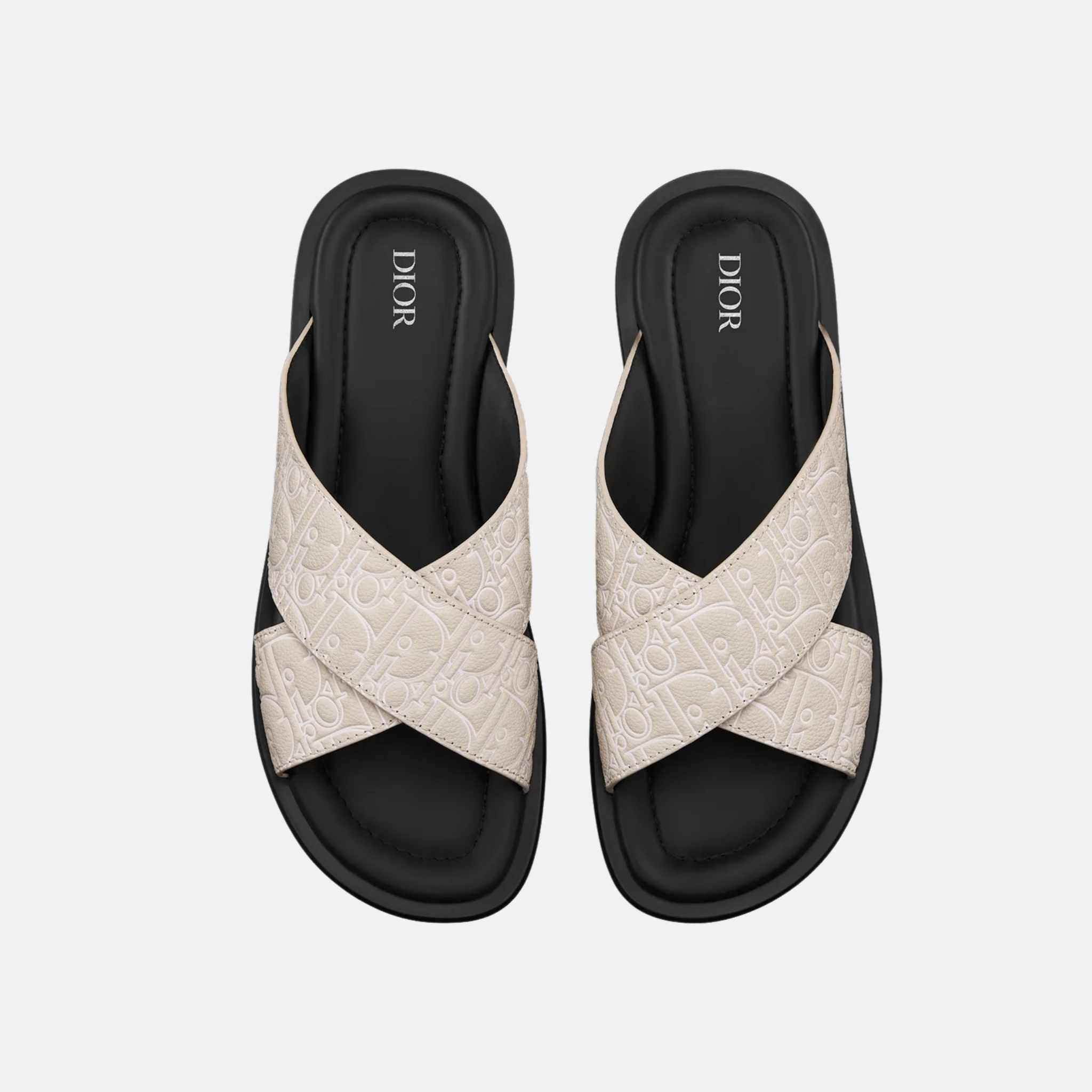 Dior Alias Sandal In Gravity Outline Leather, Beige, Top