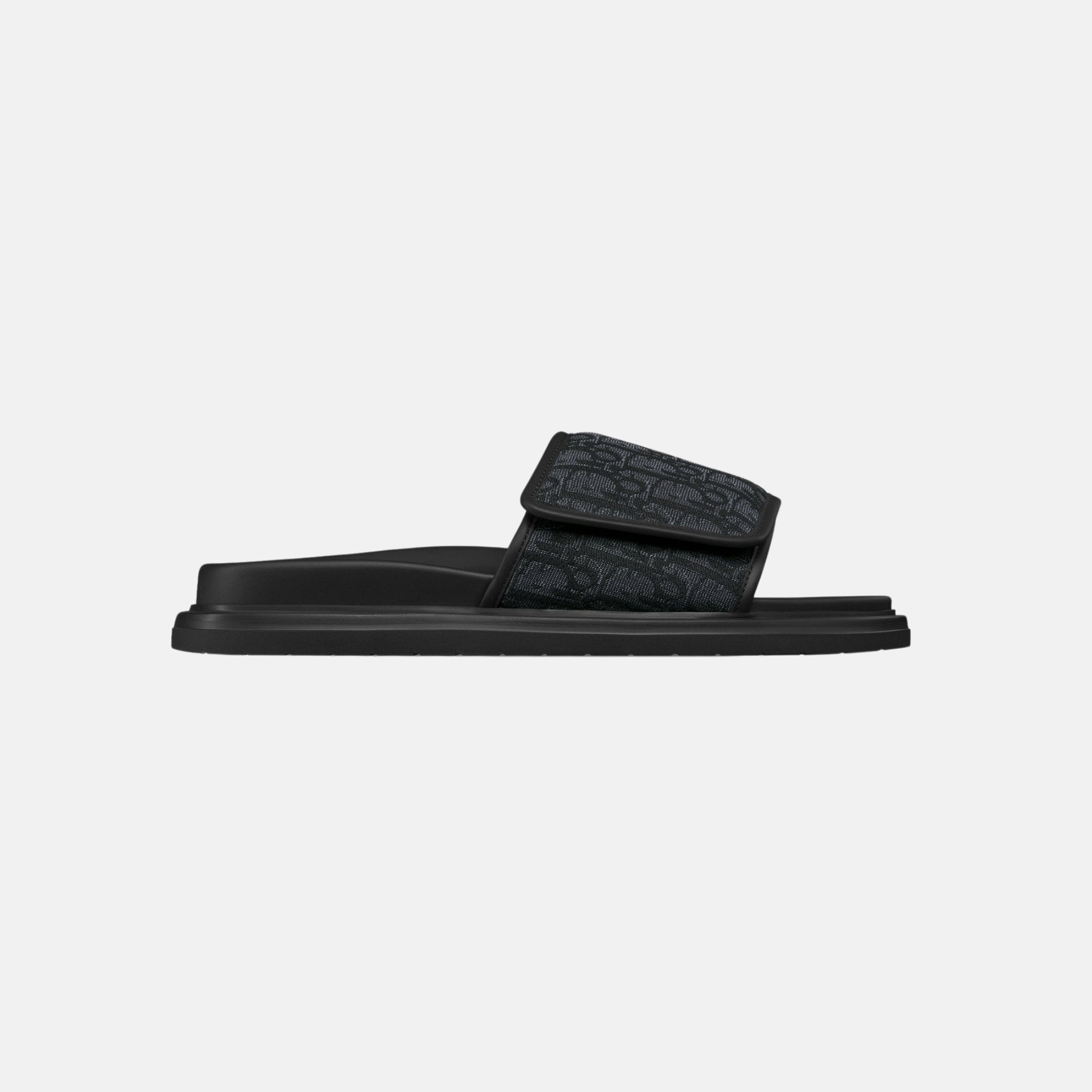 Dior Aqua Sandal In Dior Oblique Jacquard, Black, Side