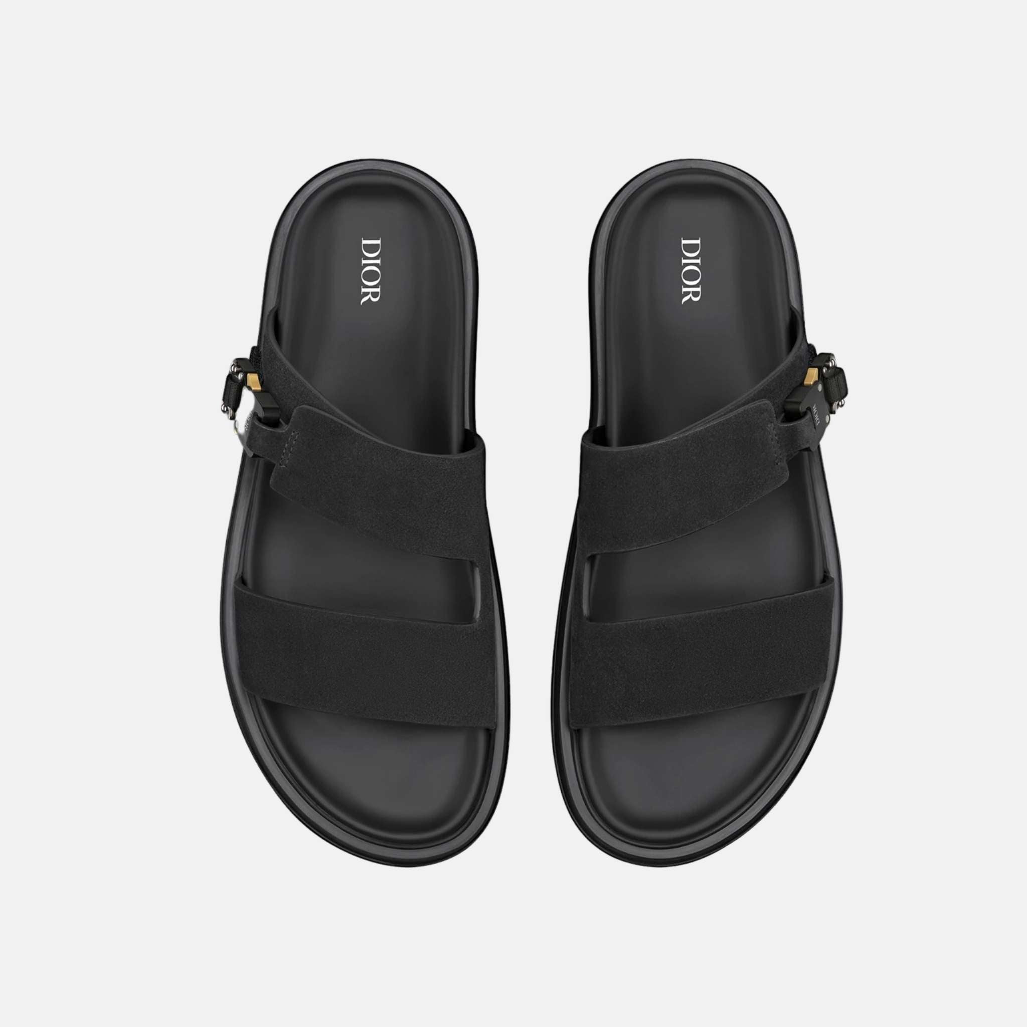 Dior Aqua Sandal In Suede, Black, Top