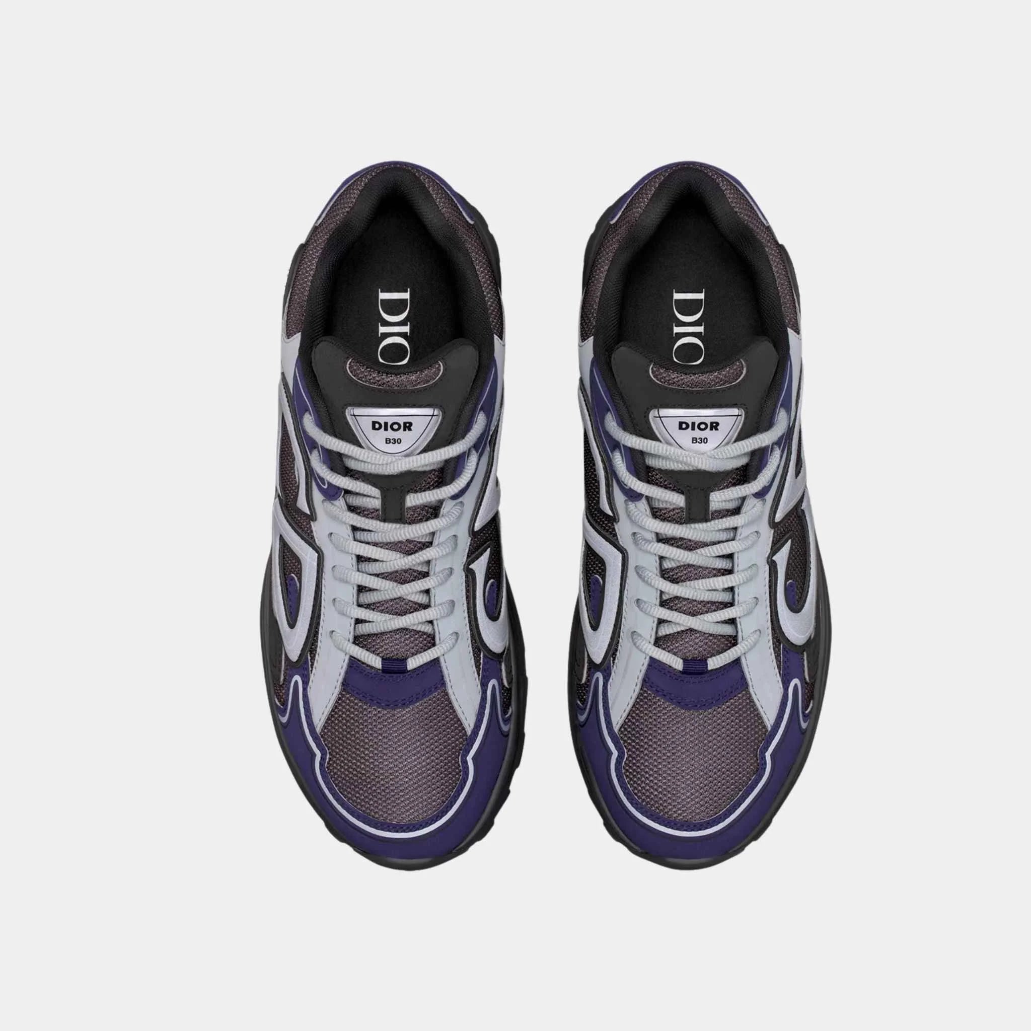 Dior B30 Countdown Sneaker Technical Mesh and Fabric, Anthracite Gray, Top