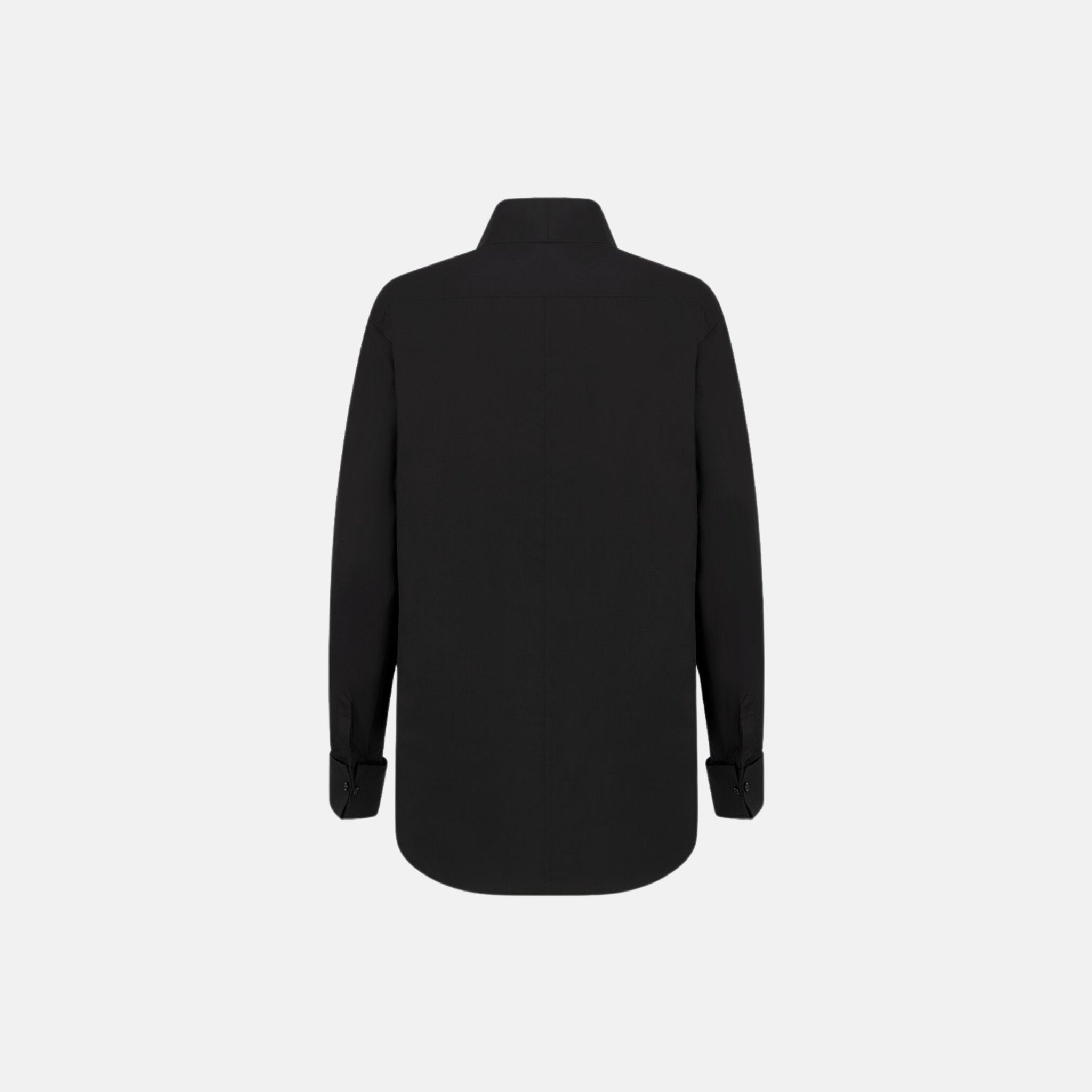 Dior Blouse In Cotton Poplin With Long Sleeves, Black, Back