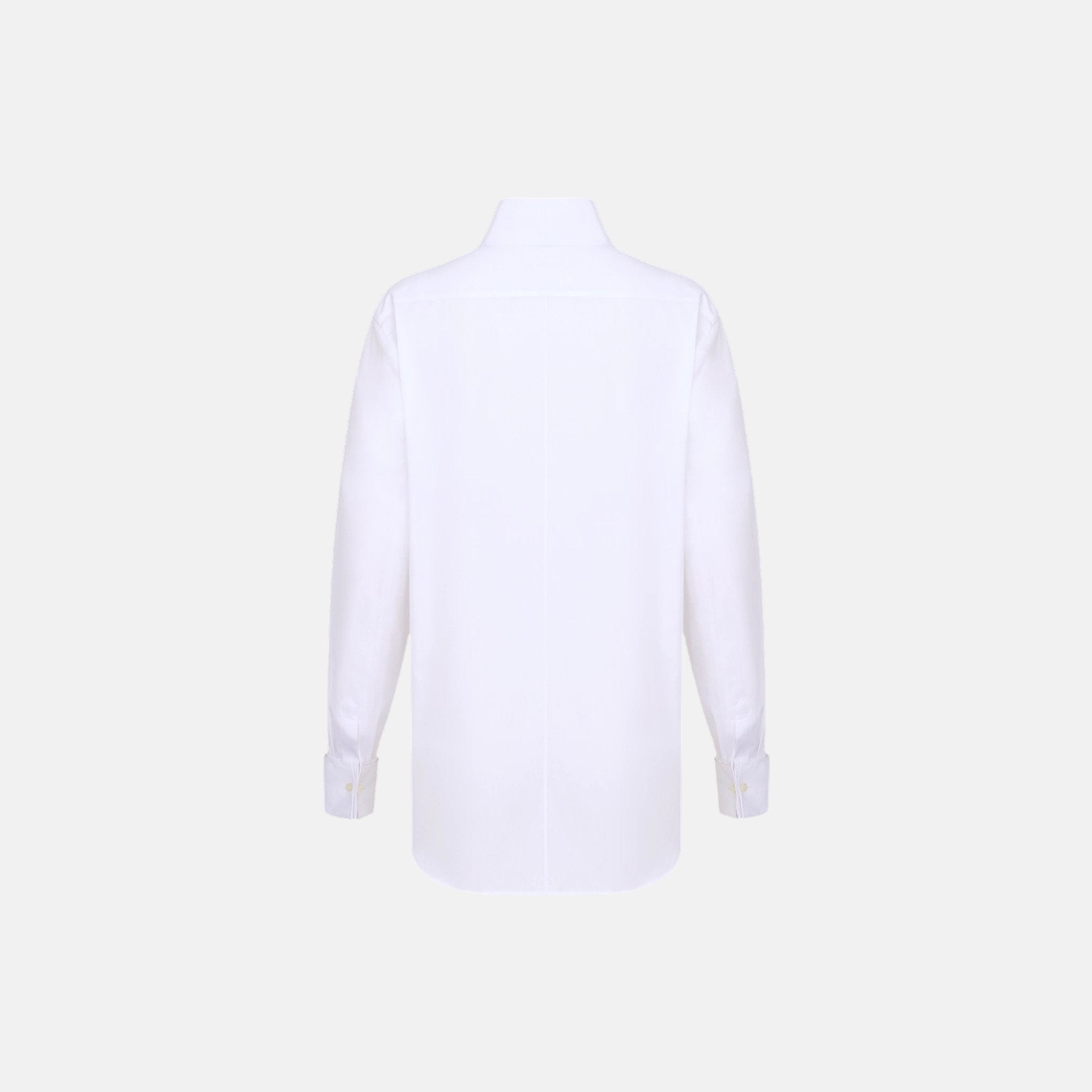 Dior Blouse In Cotton Poplin With Long Sleeves, White, Back