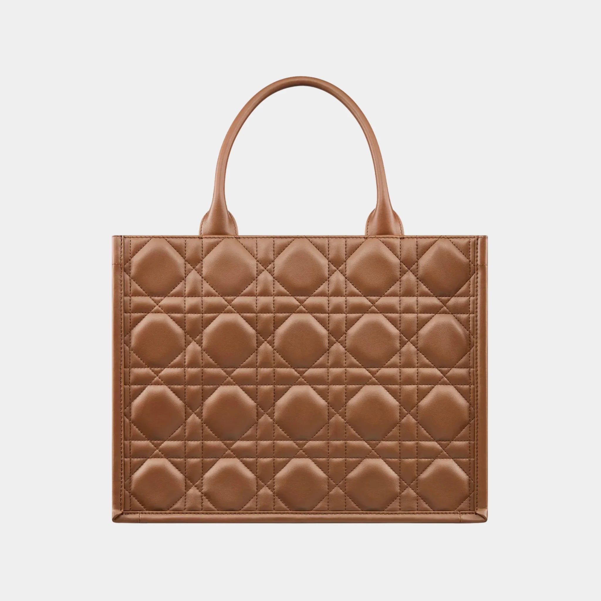 Dior Book Tote Medium Bag Macrocannage Calfskin, Camel, Back
