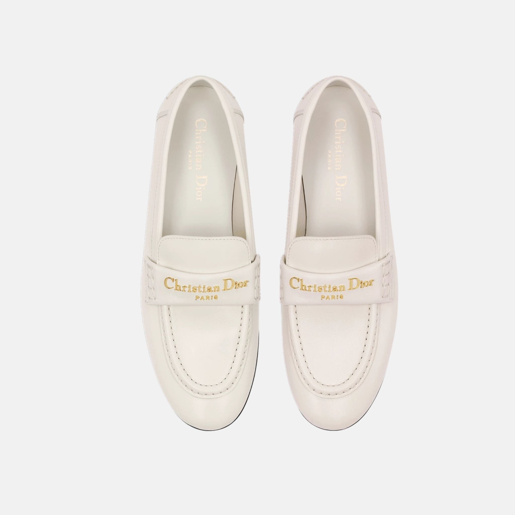 Dior Boy Loafer In Supple Calfskin, White, Top