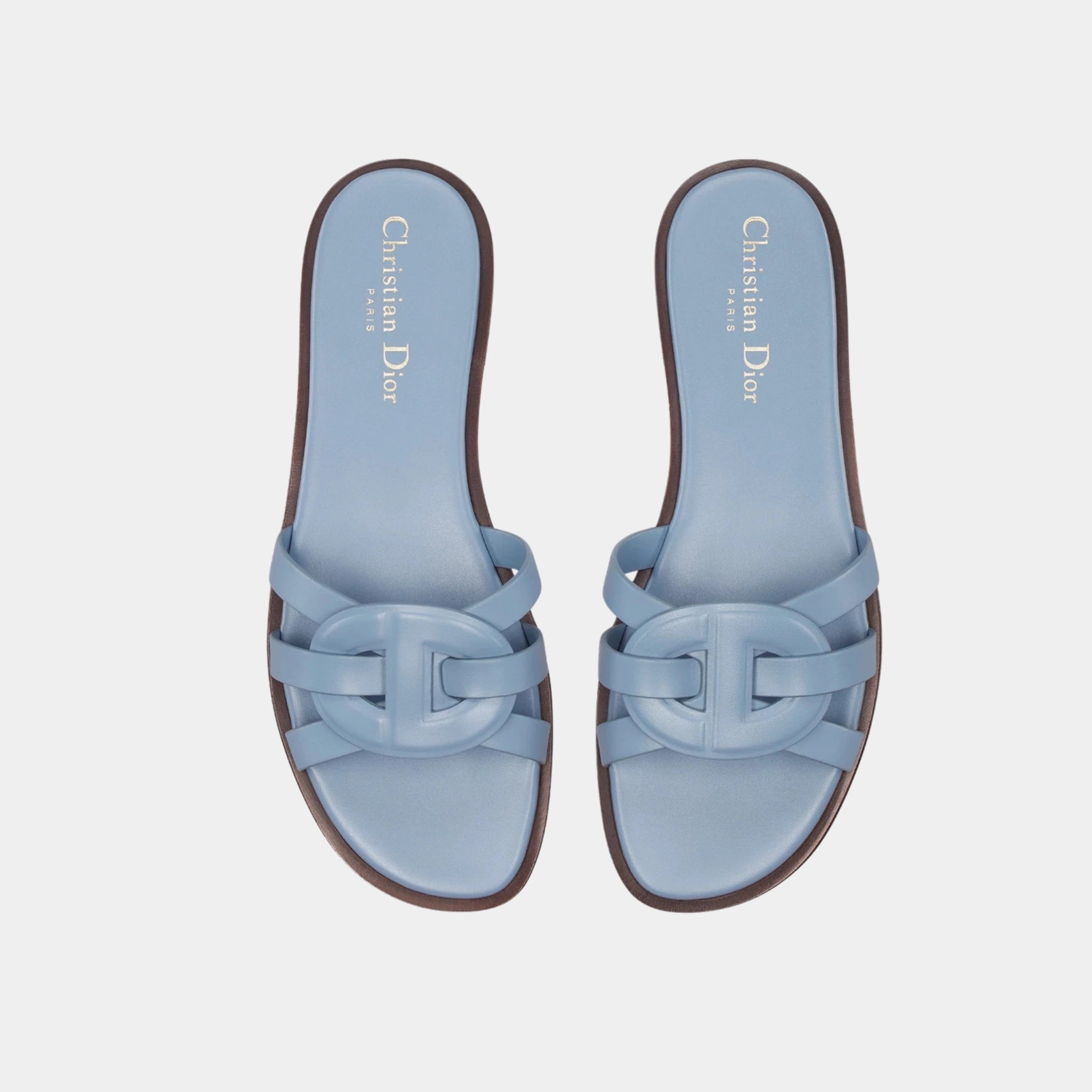 Dior D Club Slide In Calfskin, Royal Blue, Top