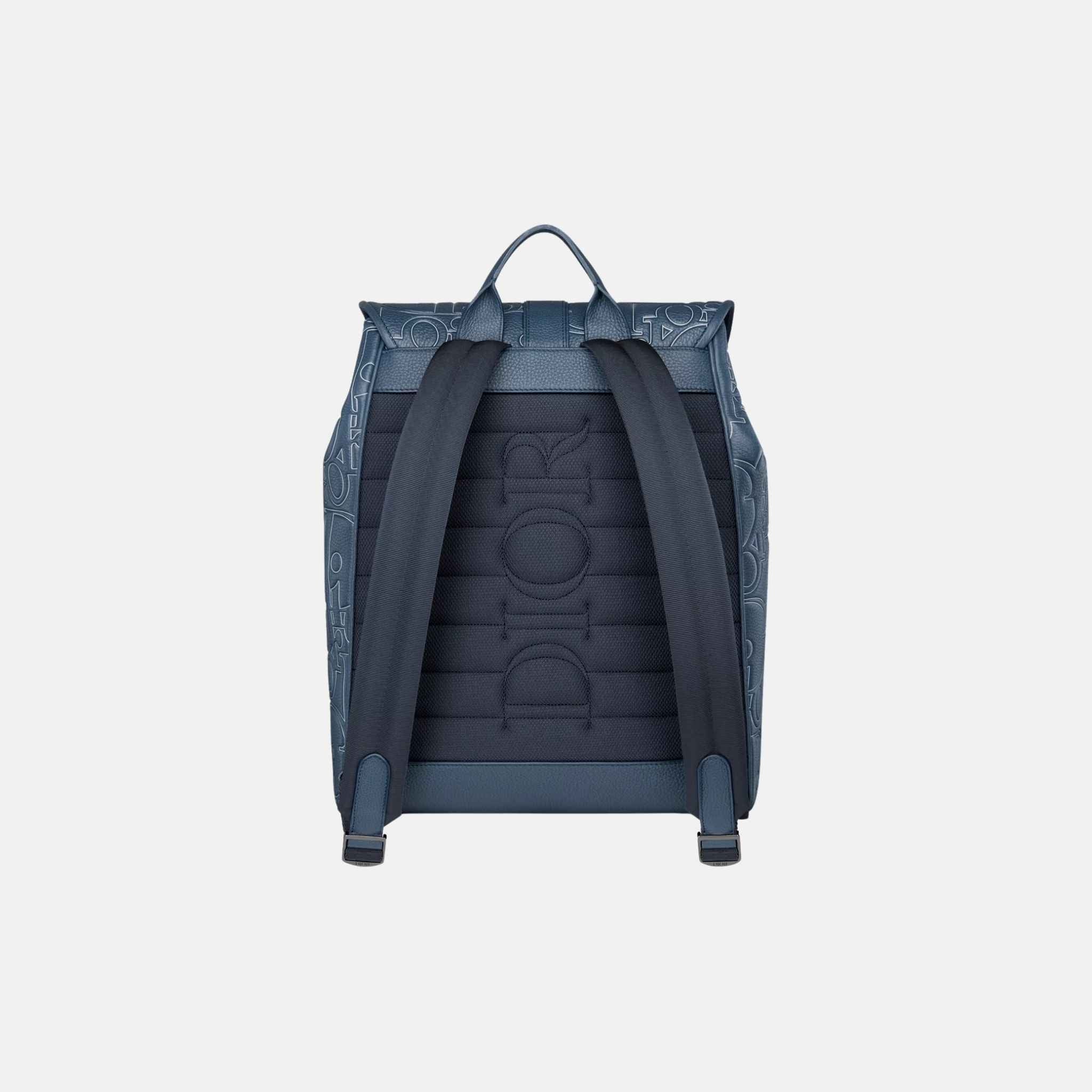 Dior Daily Backpack With Flap In Outline Leather And Grained Calfskin, Back