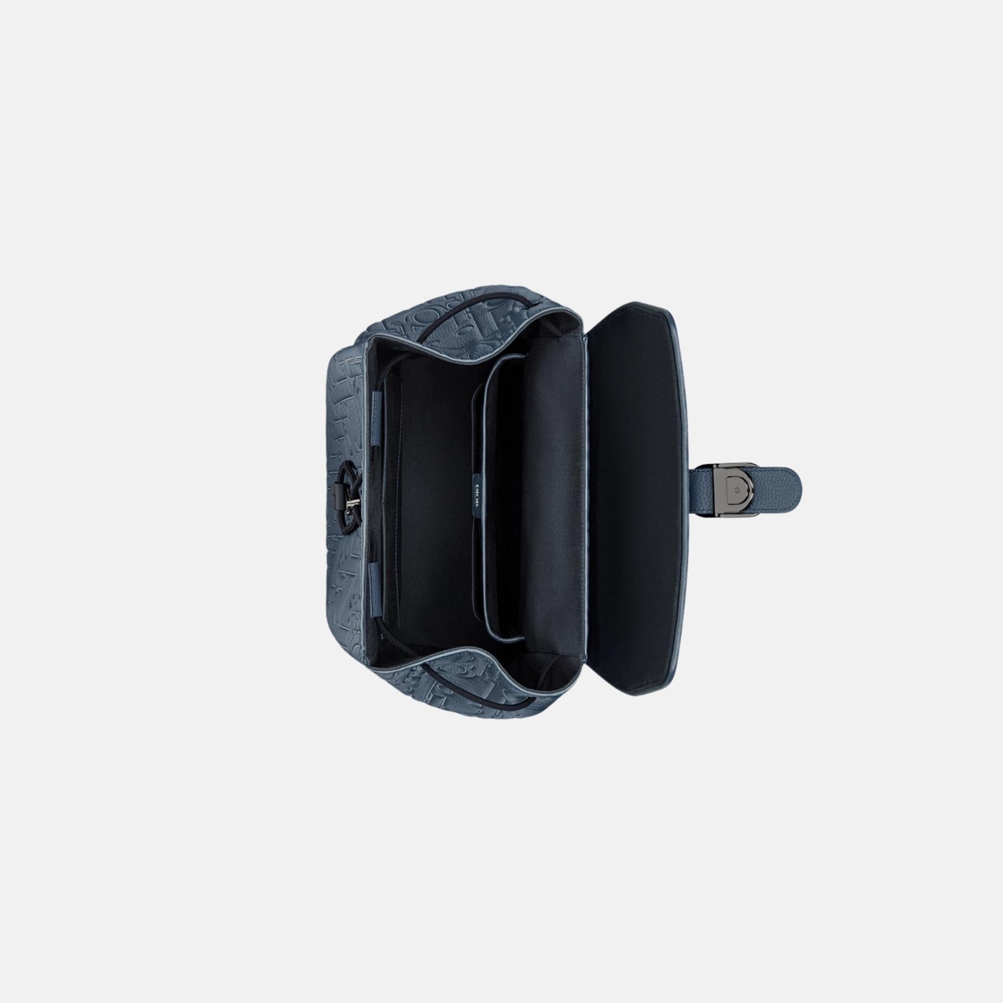 Dior Daily Backpack With Flap In Outline Leather And Grained Calfskin, Inside