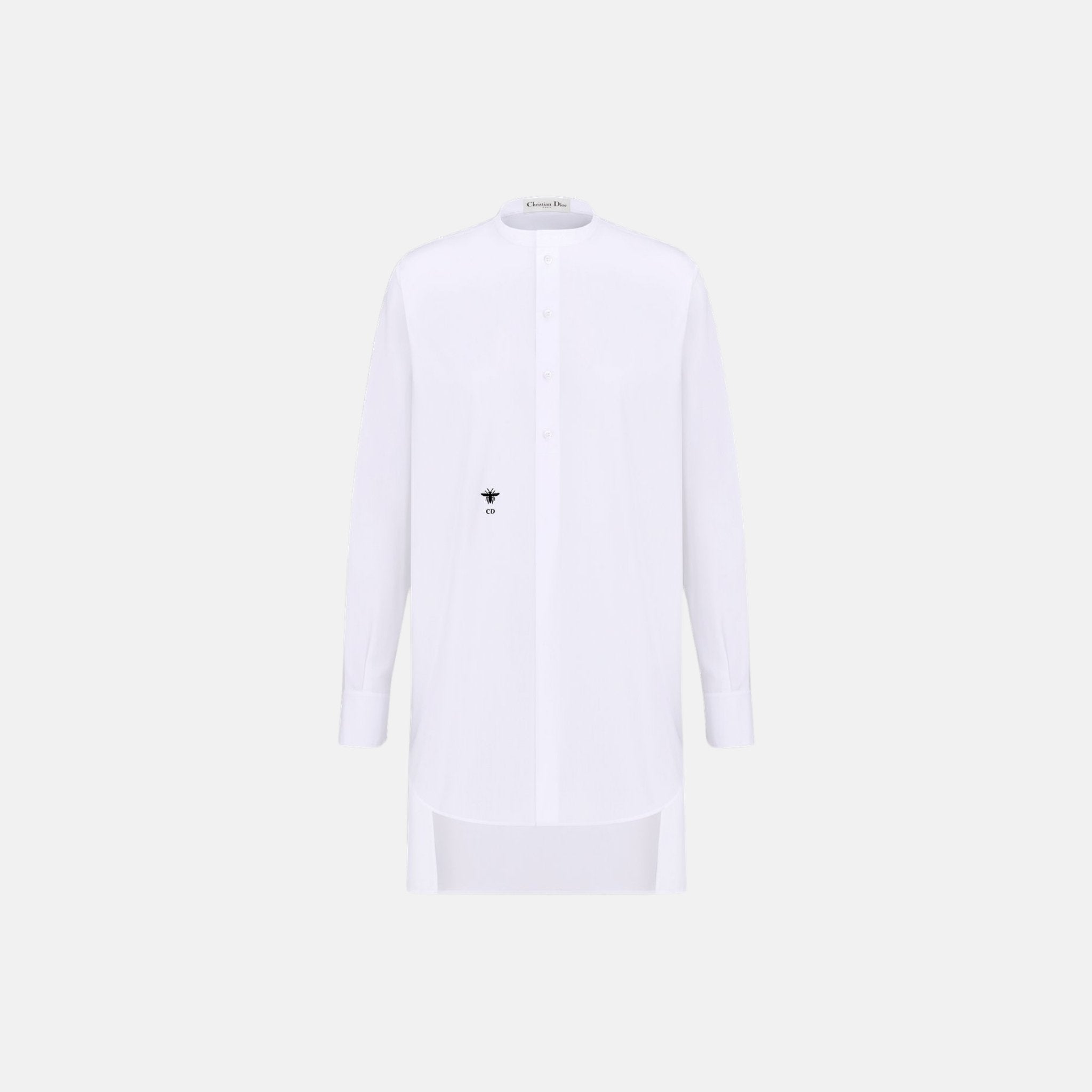 Dior Dioriviera Long Blouse In Cotton Poplin, White, Front