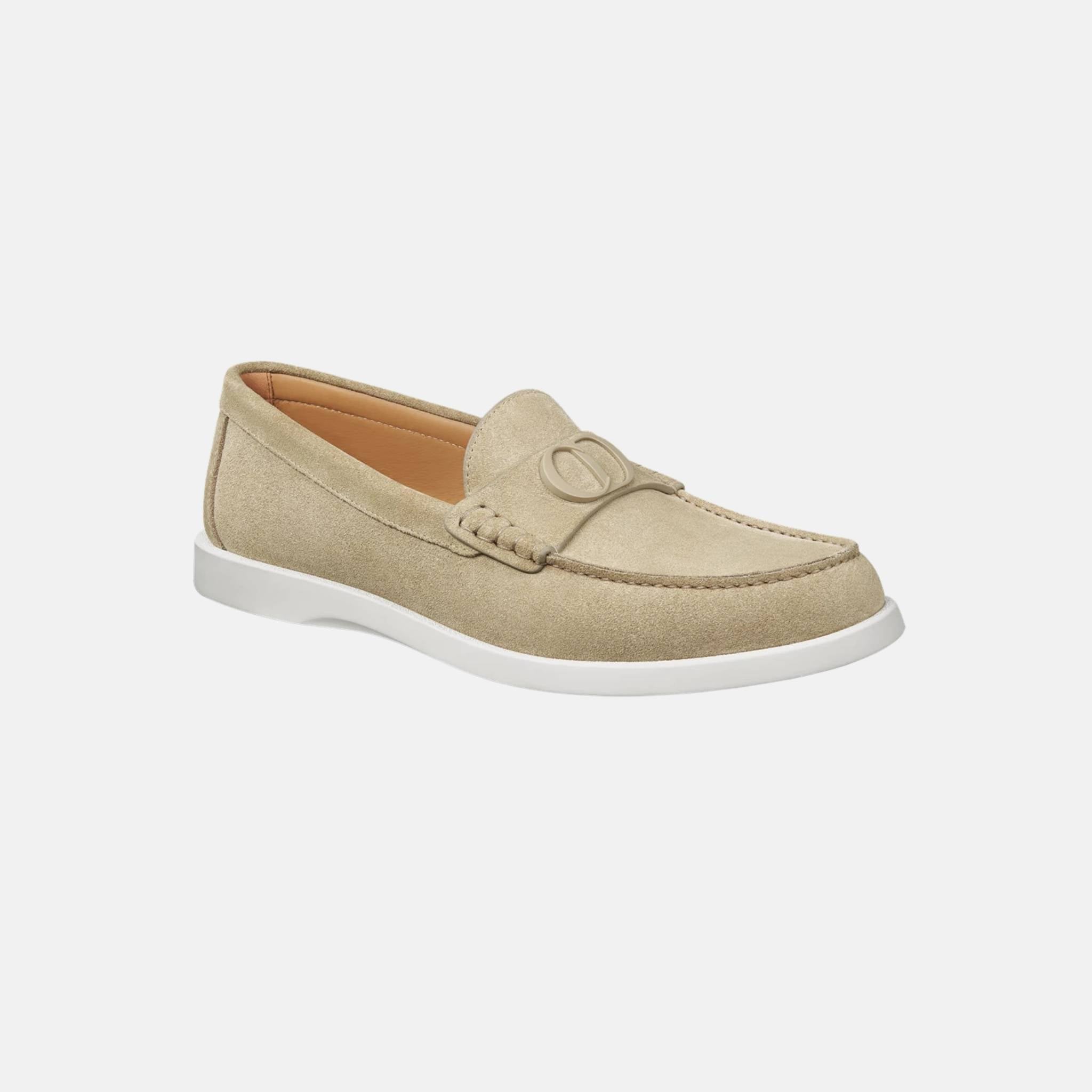 Dior Granville Loafer In Suede, Beige, Front