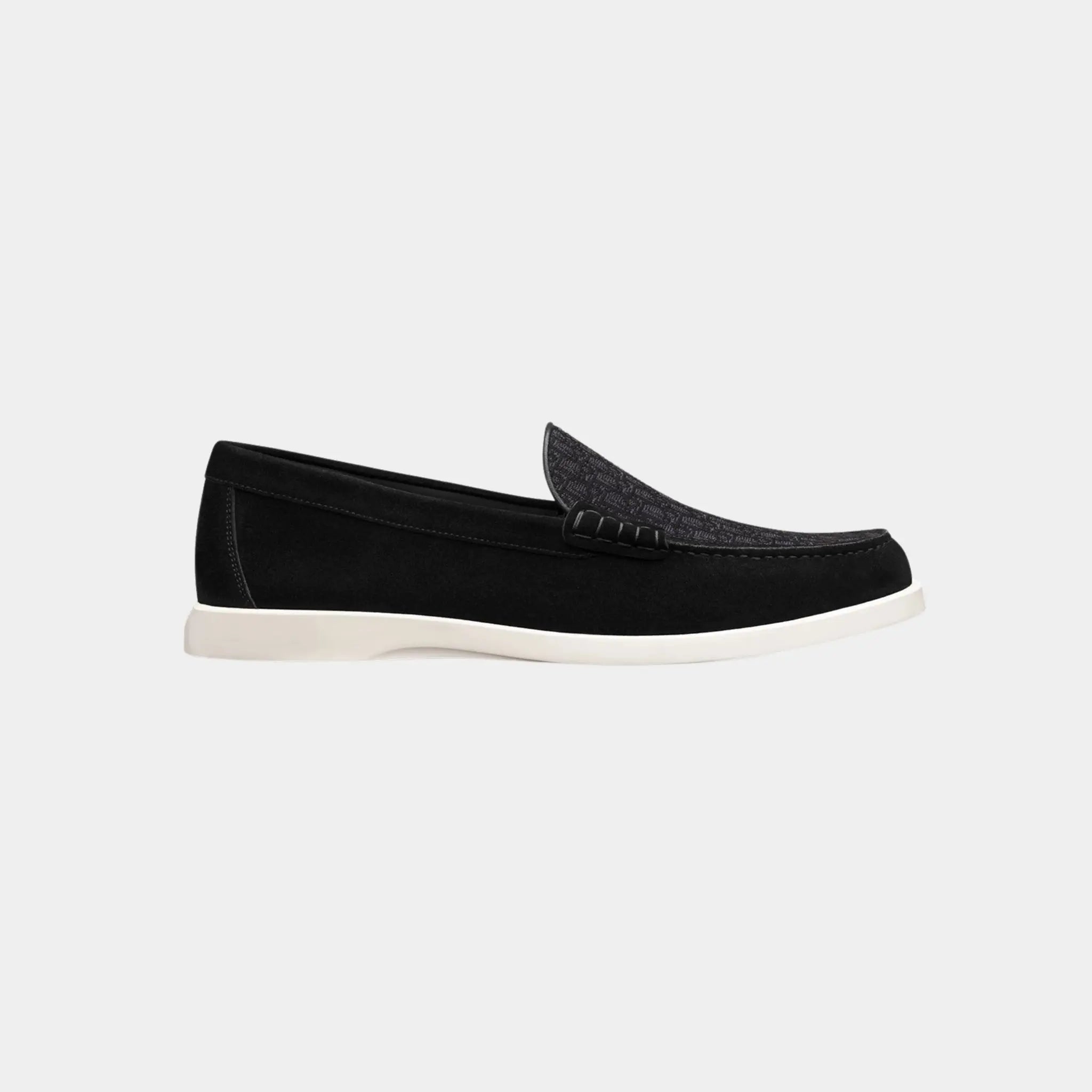 Dior Granville Moccasin Suede and Oblique Jacquard Canvas, Black, Side