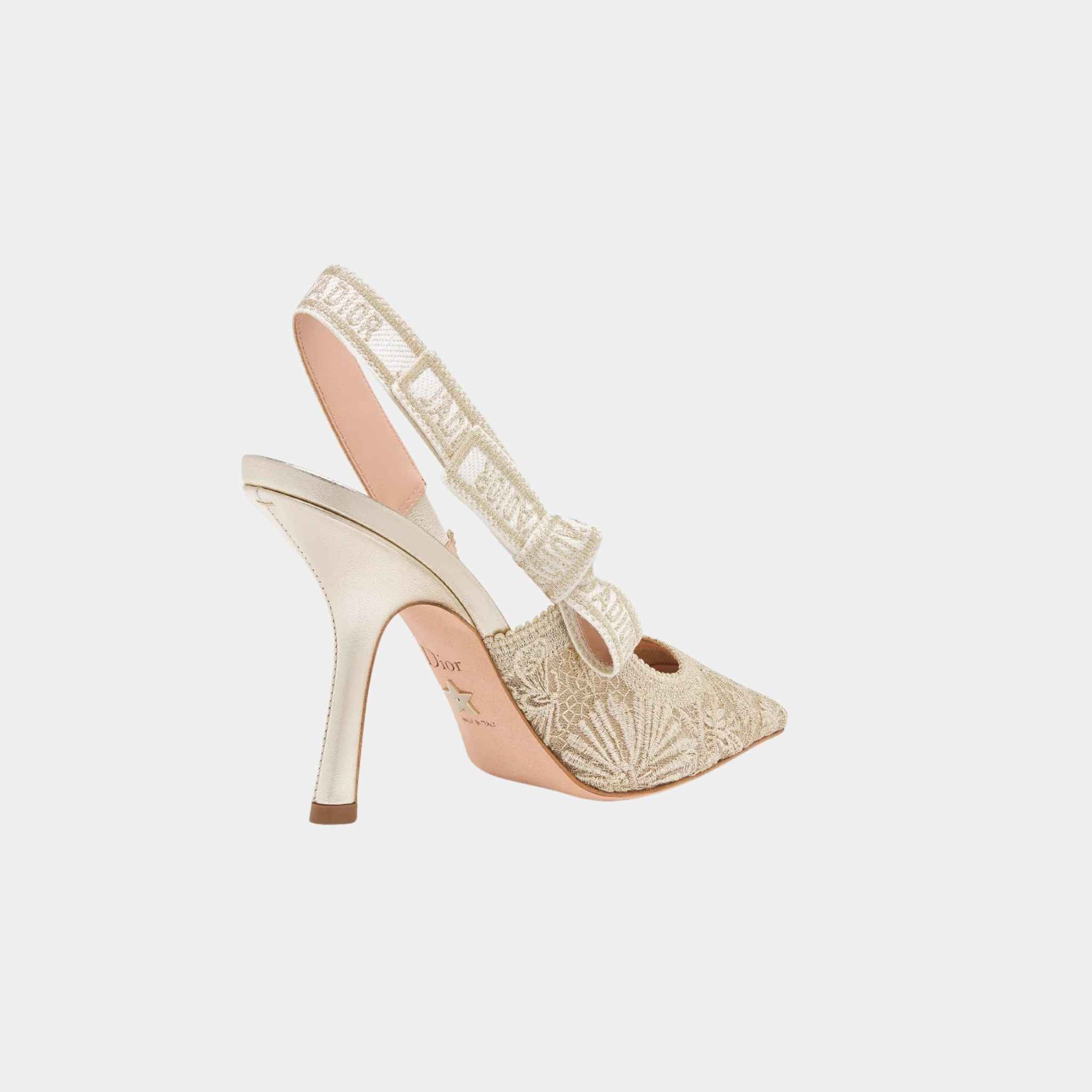 Dior JAdior Slingback Pump Transparent Mesh Gold Tone, Back