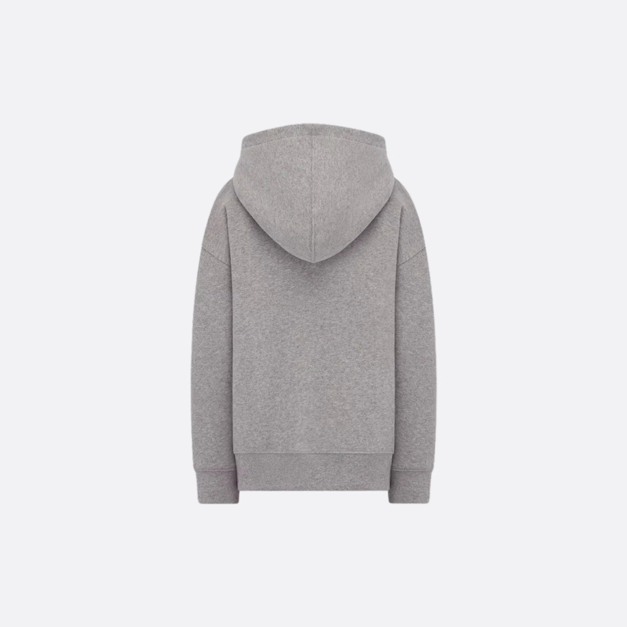 Dior Kids Couture Hooded Sweatshirt Cotton Fleece, Black, Grey, Back