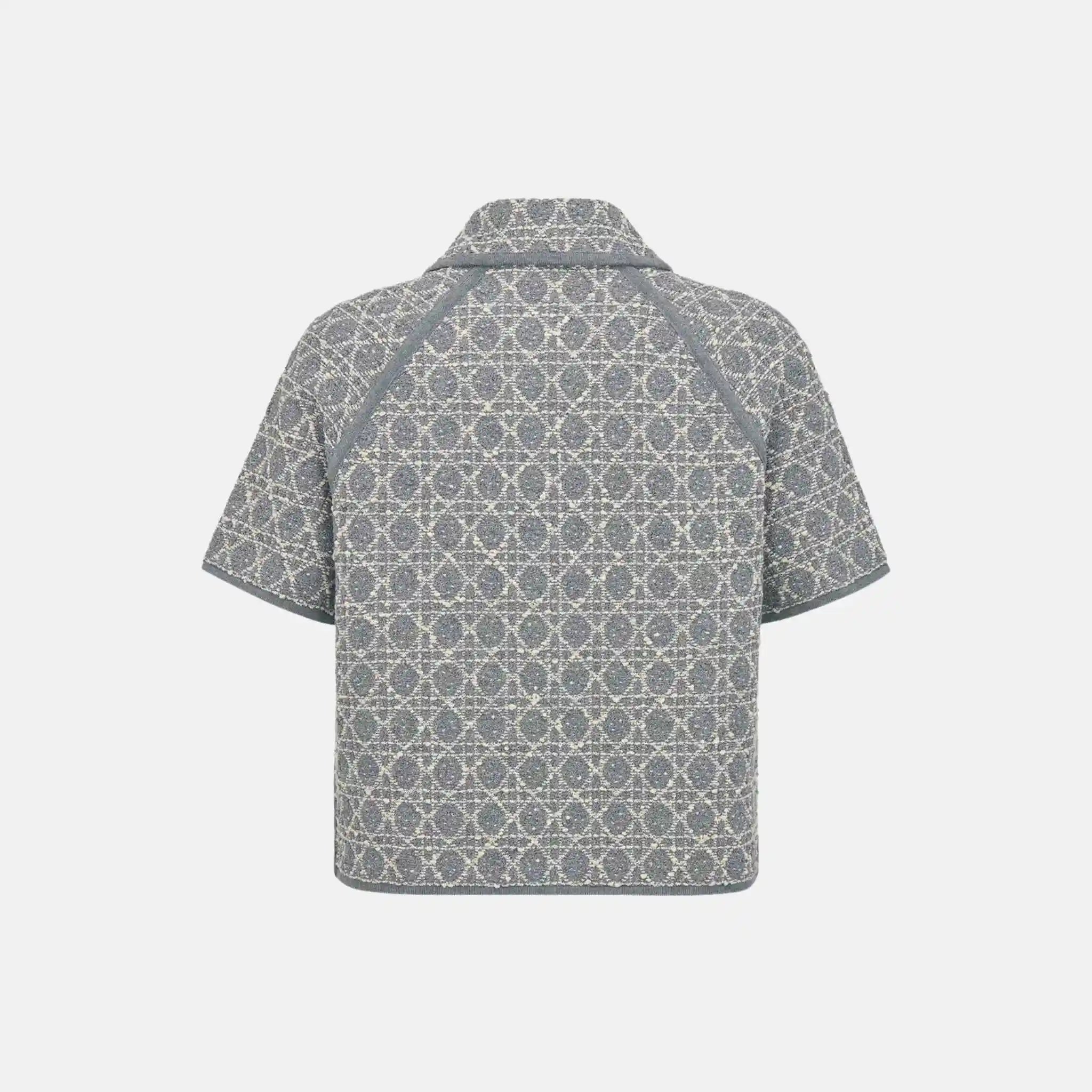 Dior Macrocannage Short Sleeved Jacket In Cotton Blend Tweed, Back