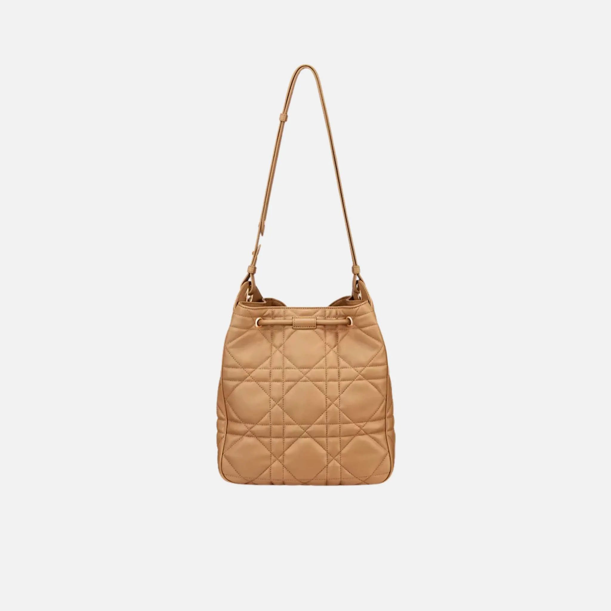 Dior Medium D-Motion Bag Macrocannage Lambskin, Light gold-tone, back