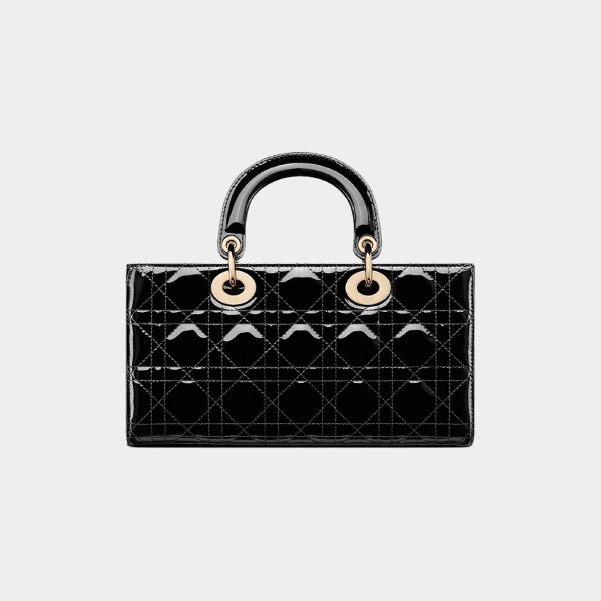 Dior Medium Lady D-Joy Bag Patent Cannage Calfskin, Black, Back