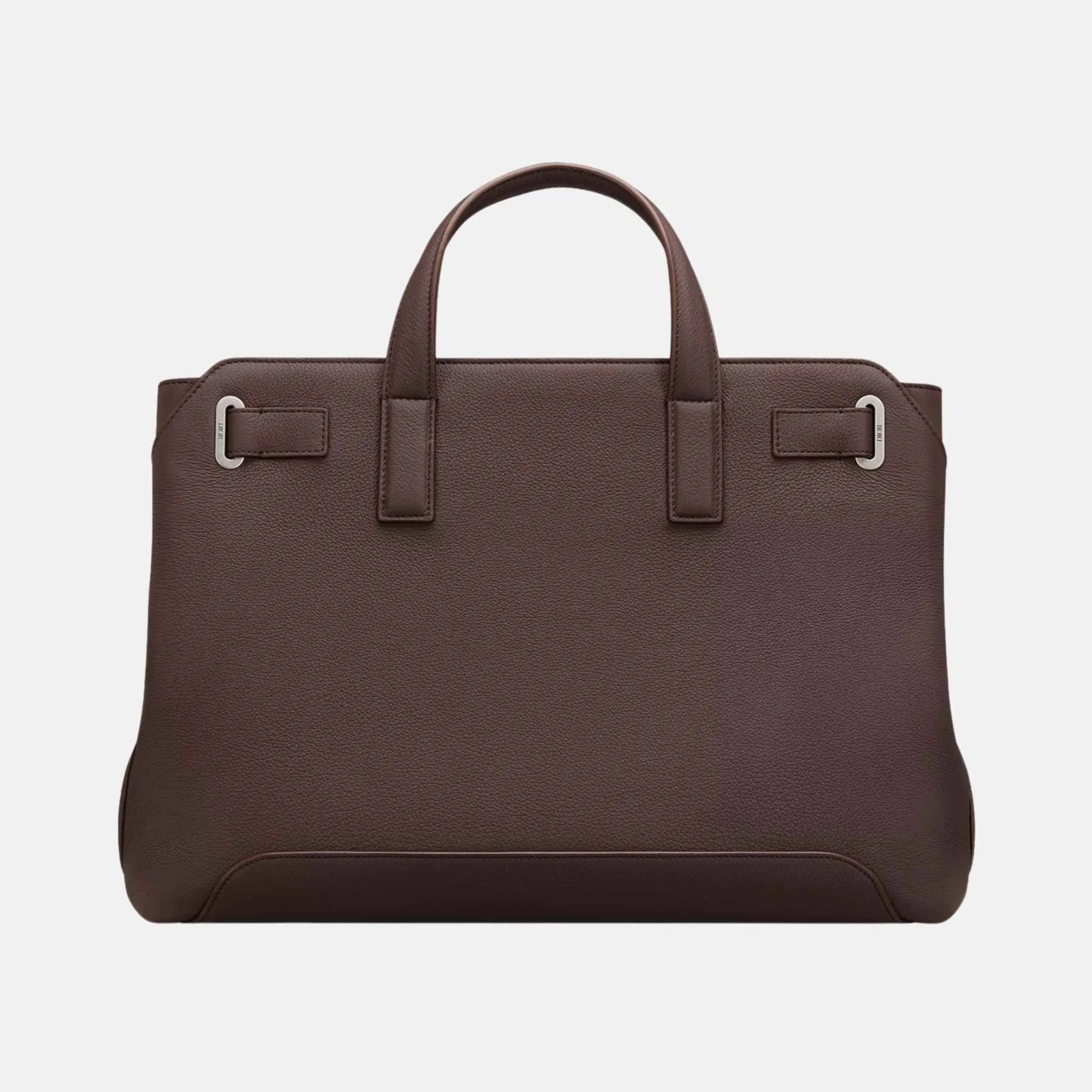 Dior Medium Normandie Tote Bag In Icons Calfskin, Burgundy, Back