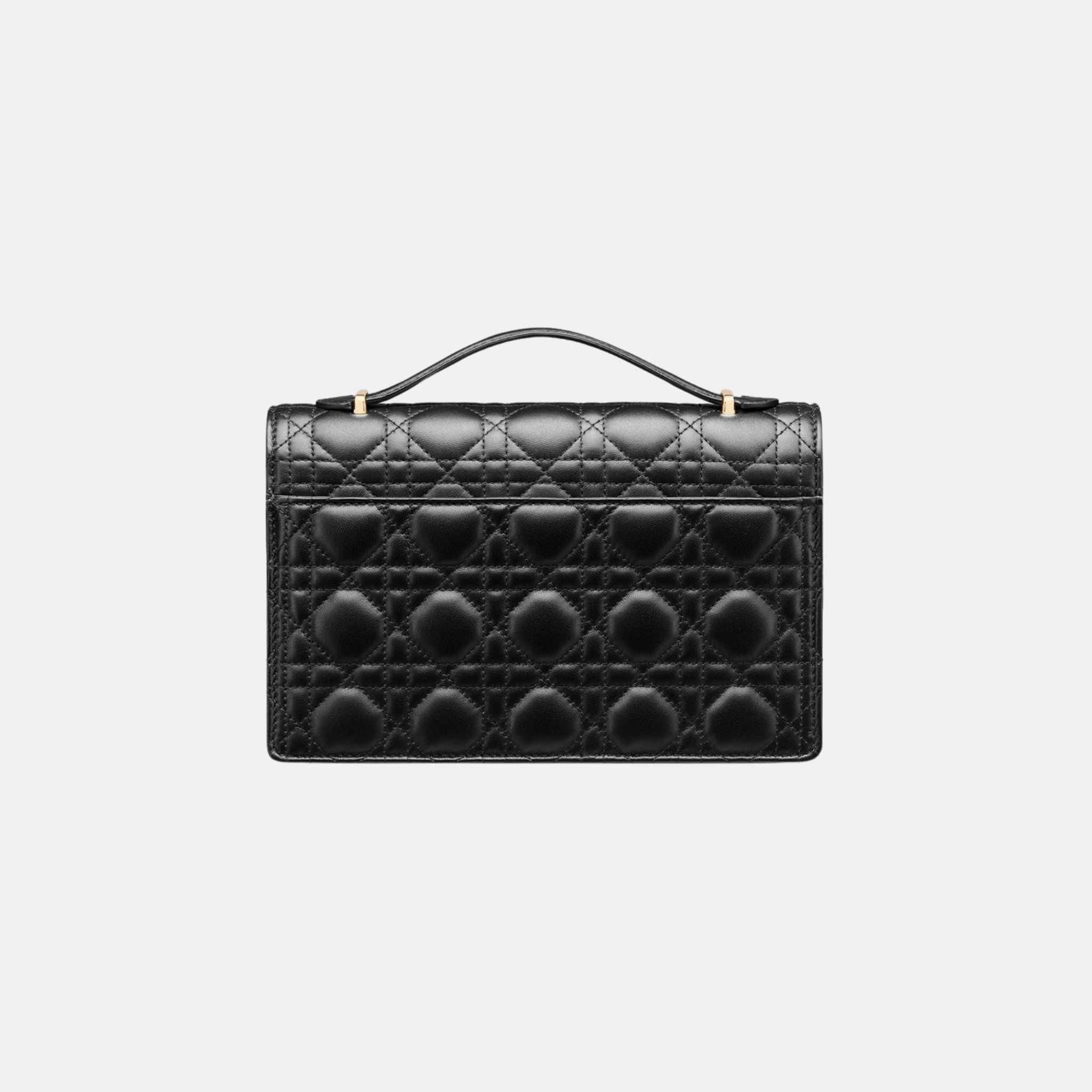 Dior My Dior Top Handle Bag In Cannage Lambskin, Black, Back