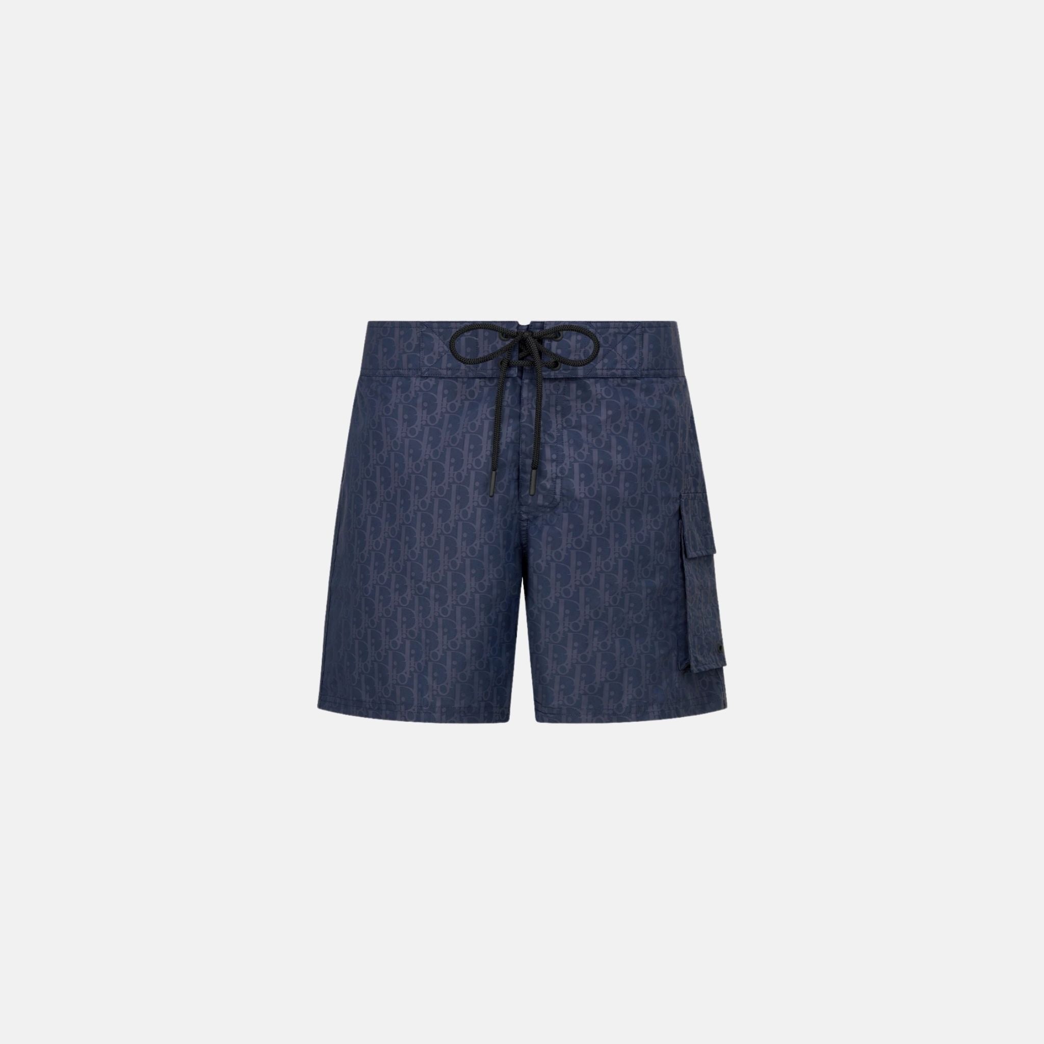 Dior Oblique Swim Shorts In Technical Fabric, Blue, Front
