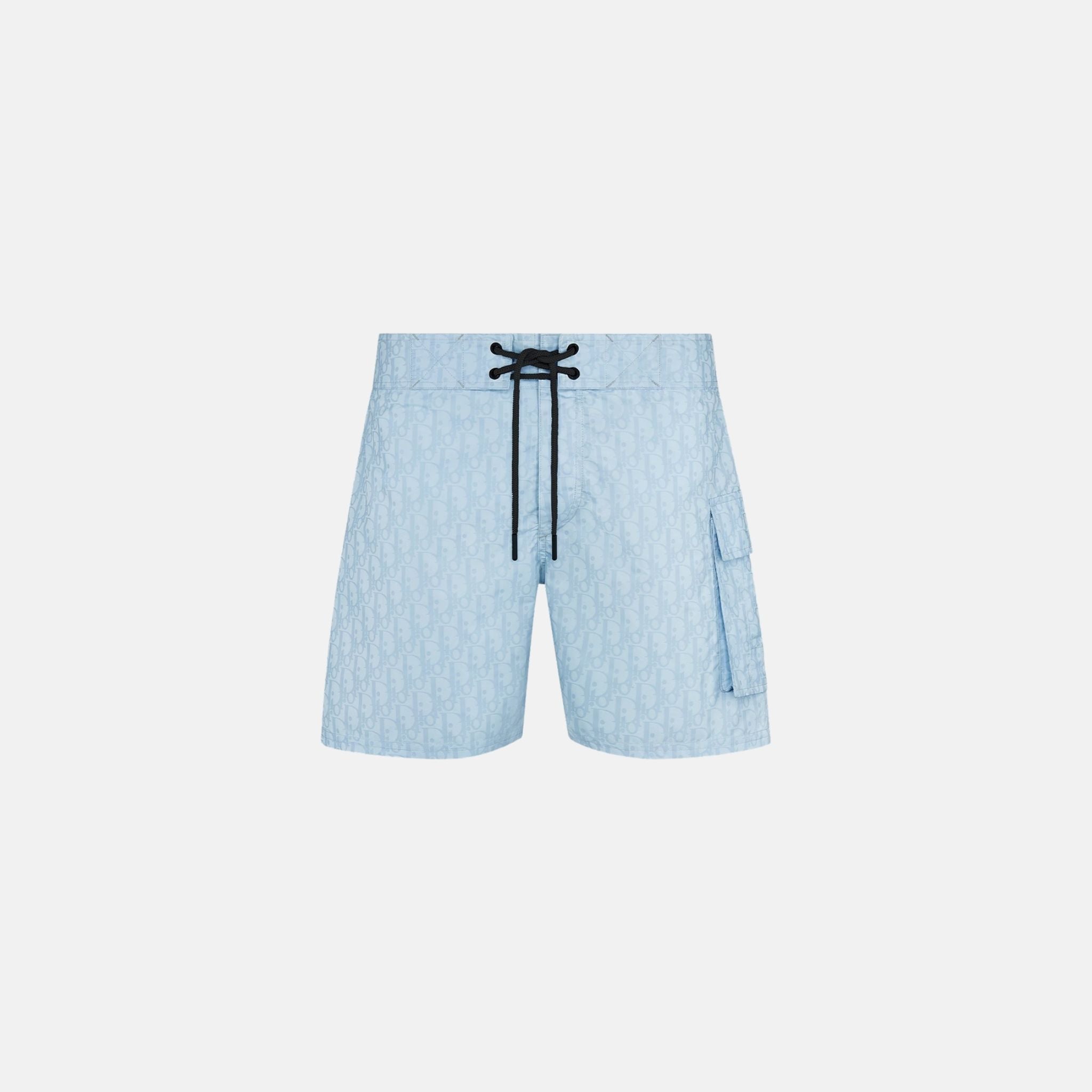 Dior Oblique Swim Shorts In Technical Fabric, Sky Blue, Front