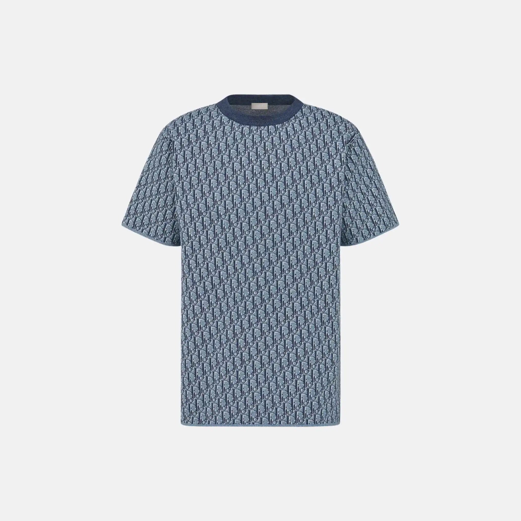 Dior Oblique T Shirt Relaxed Fit In Cotton Jacquard, Front