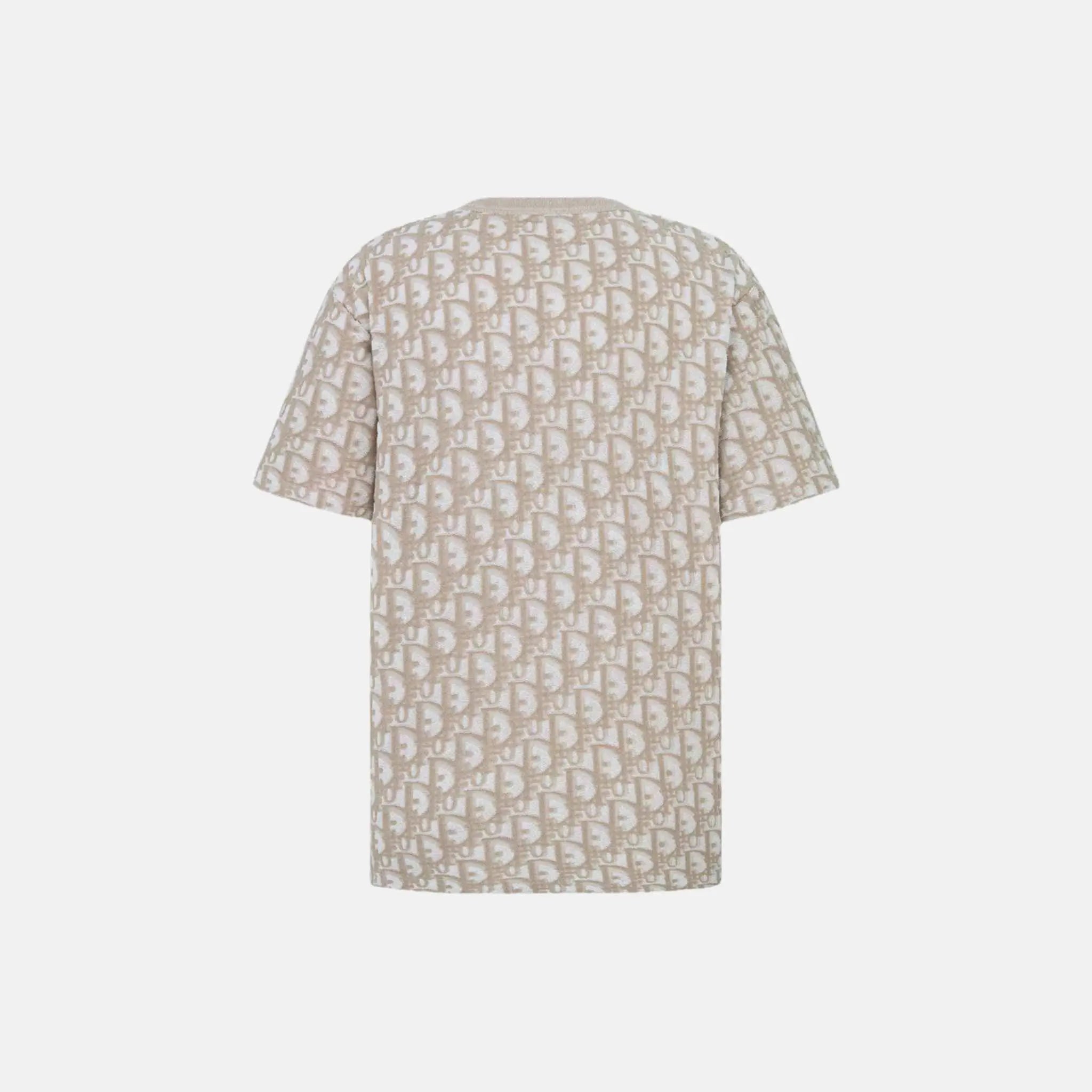 Dior Oblique T Shirt Relaxed Fit In Terry Cotton Jersey, Beige, Back