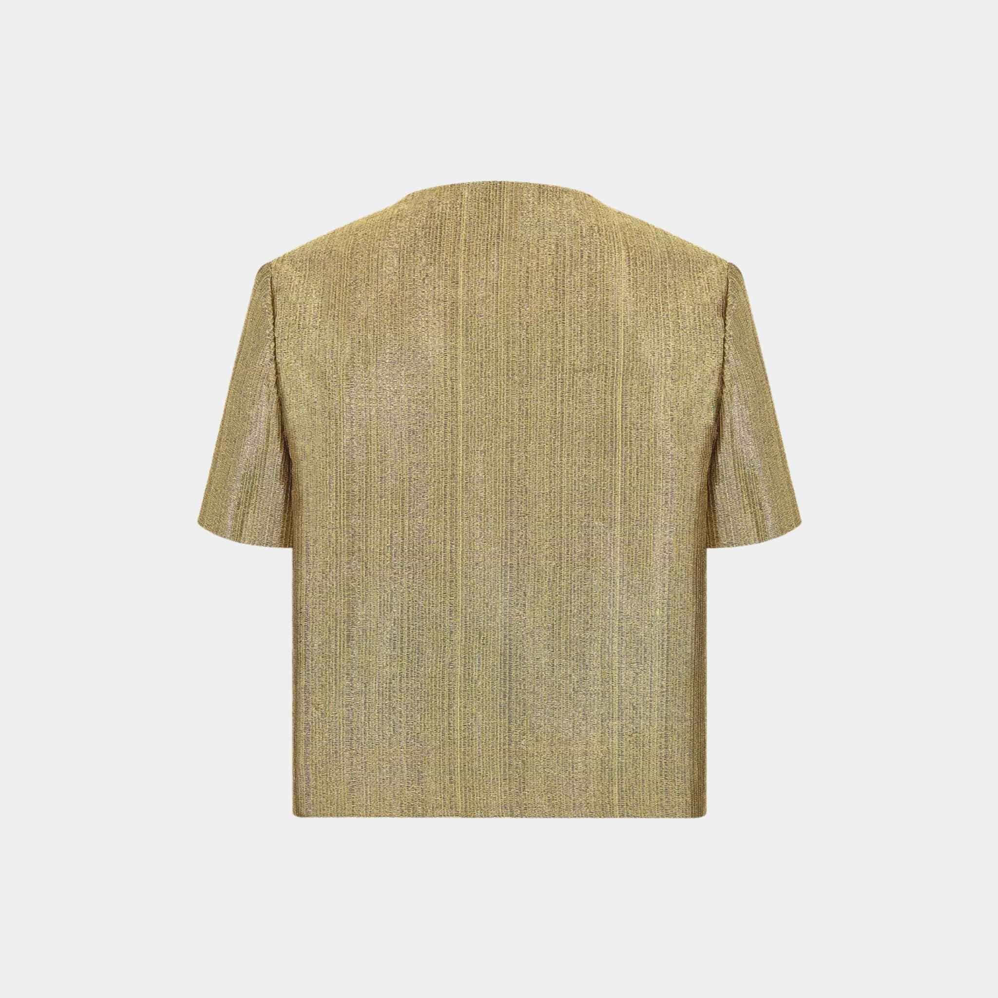 Dior Or Short-Sleeved Jacket Gold-Tone Technical Fabric, Back