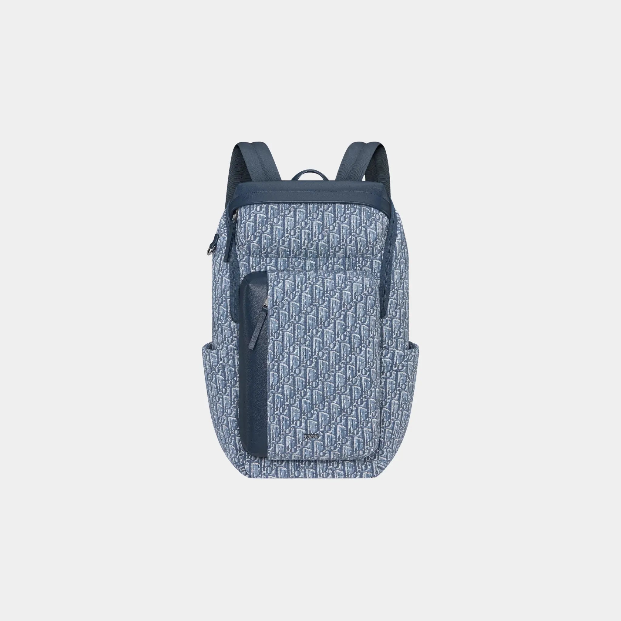 Rider Soft Zipped Backpack in Jacquard & Grained Calfskin