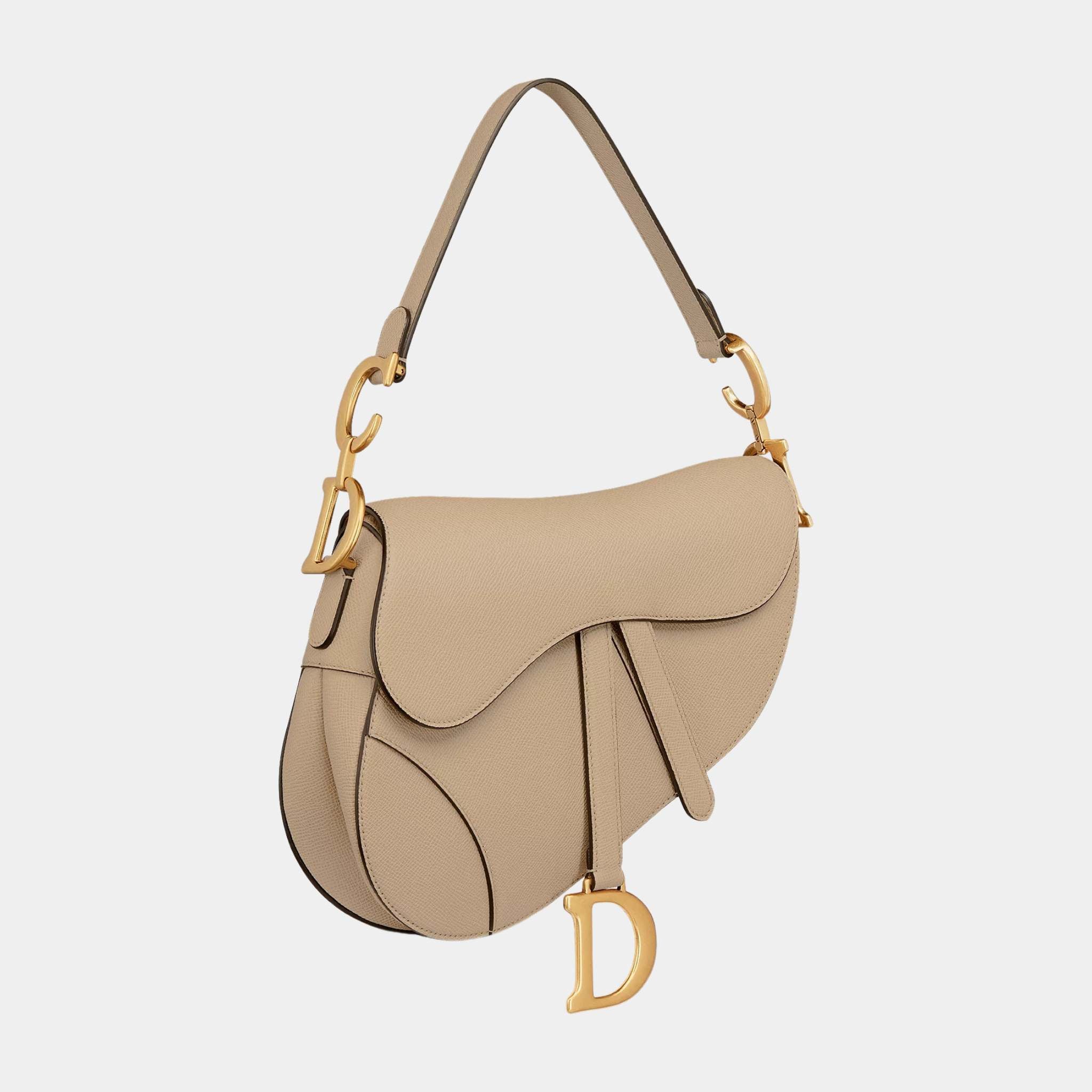 Dior Saddle Bag With Strap, Sand Colored, Side