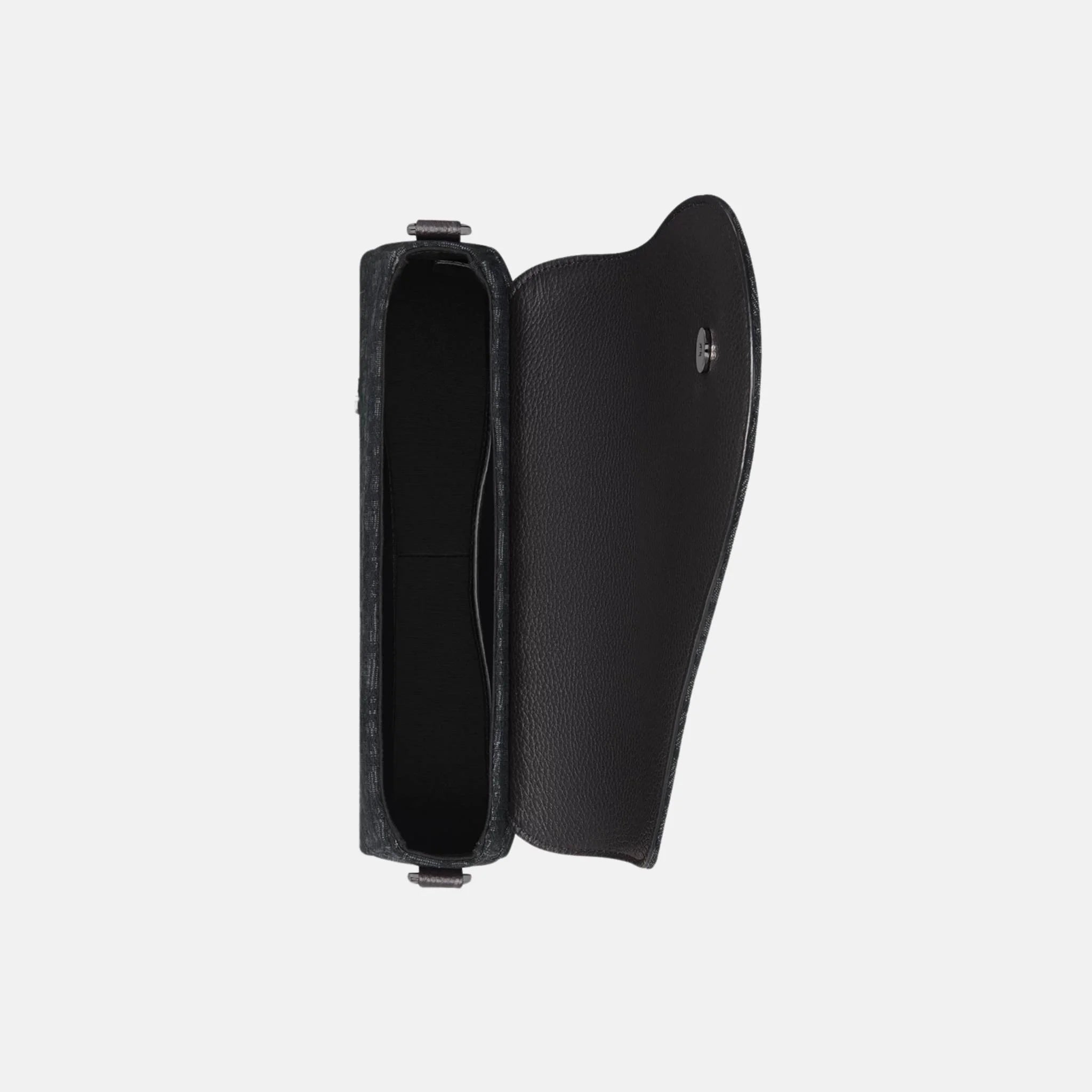 Dior Saddle Messenger Bag In Oblique Jacquard And Grained Calfskin, Black, Inside