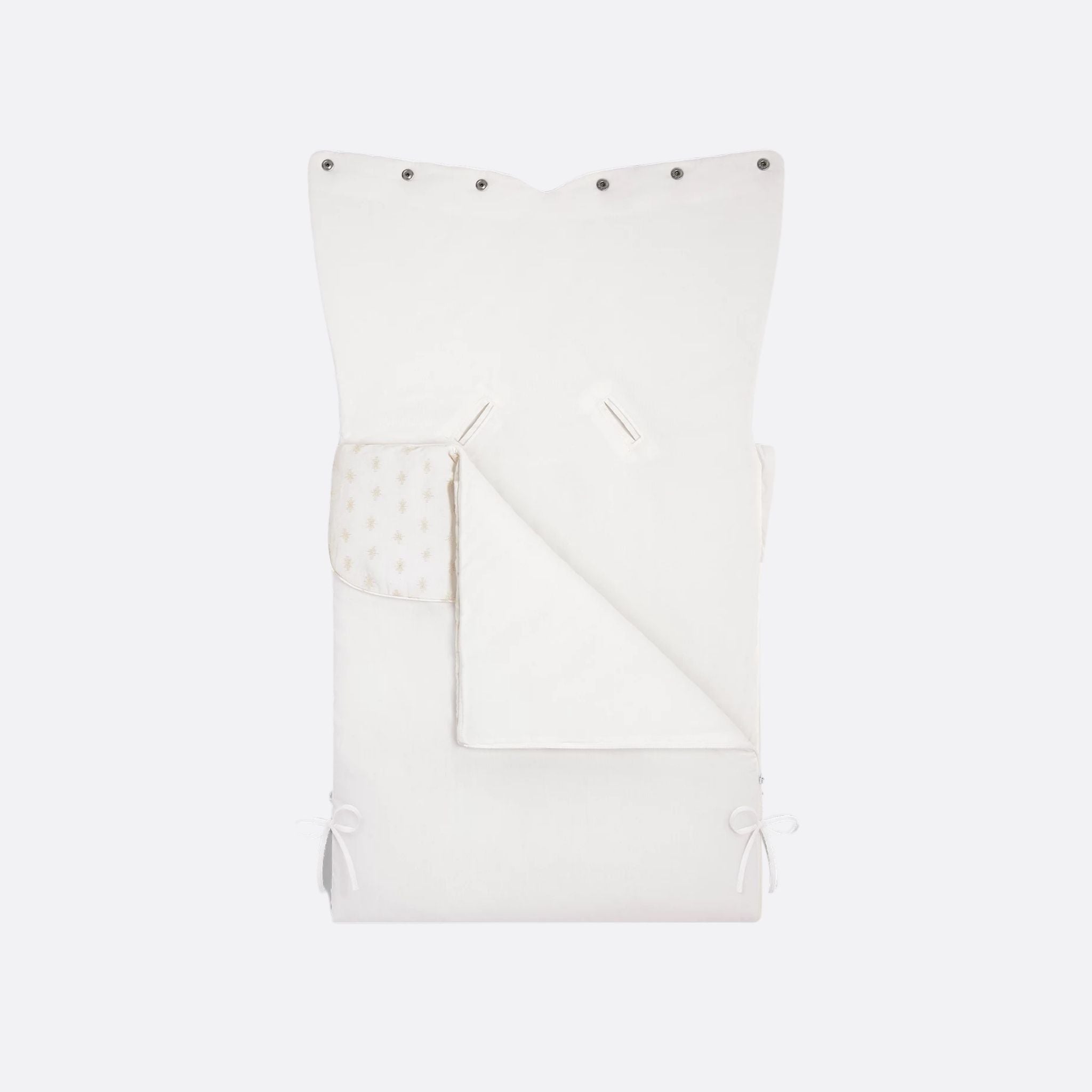 Dior Sleeping Bag Ivory Cotton Poplin Gold Tone Jacquard Star Motif, InsideView