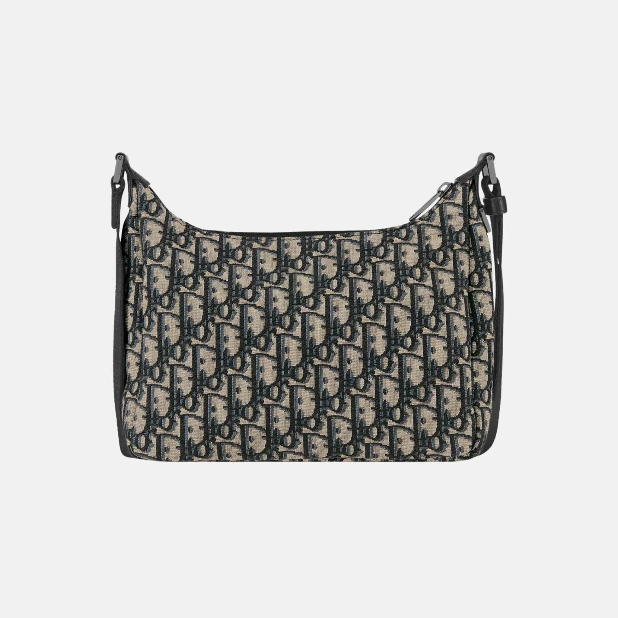 Dior Small Rider Soft Hobo Bag In Oblique Jacquard, Beige, Back