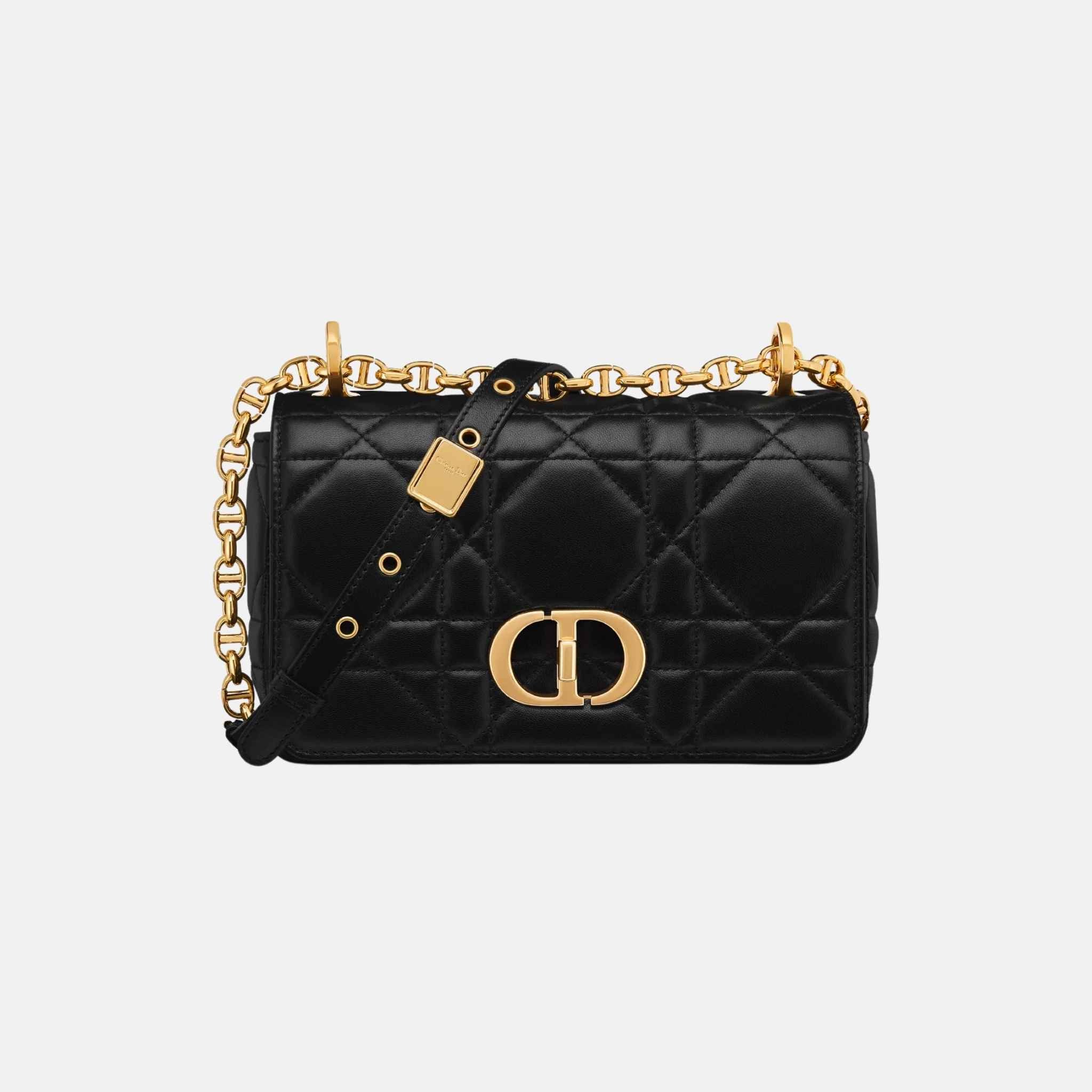 Dior Small Soft Caro Bag In Macrocannage Lambskin, Front