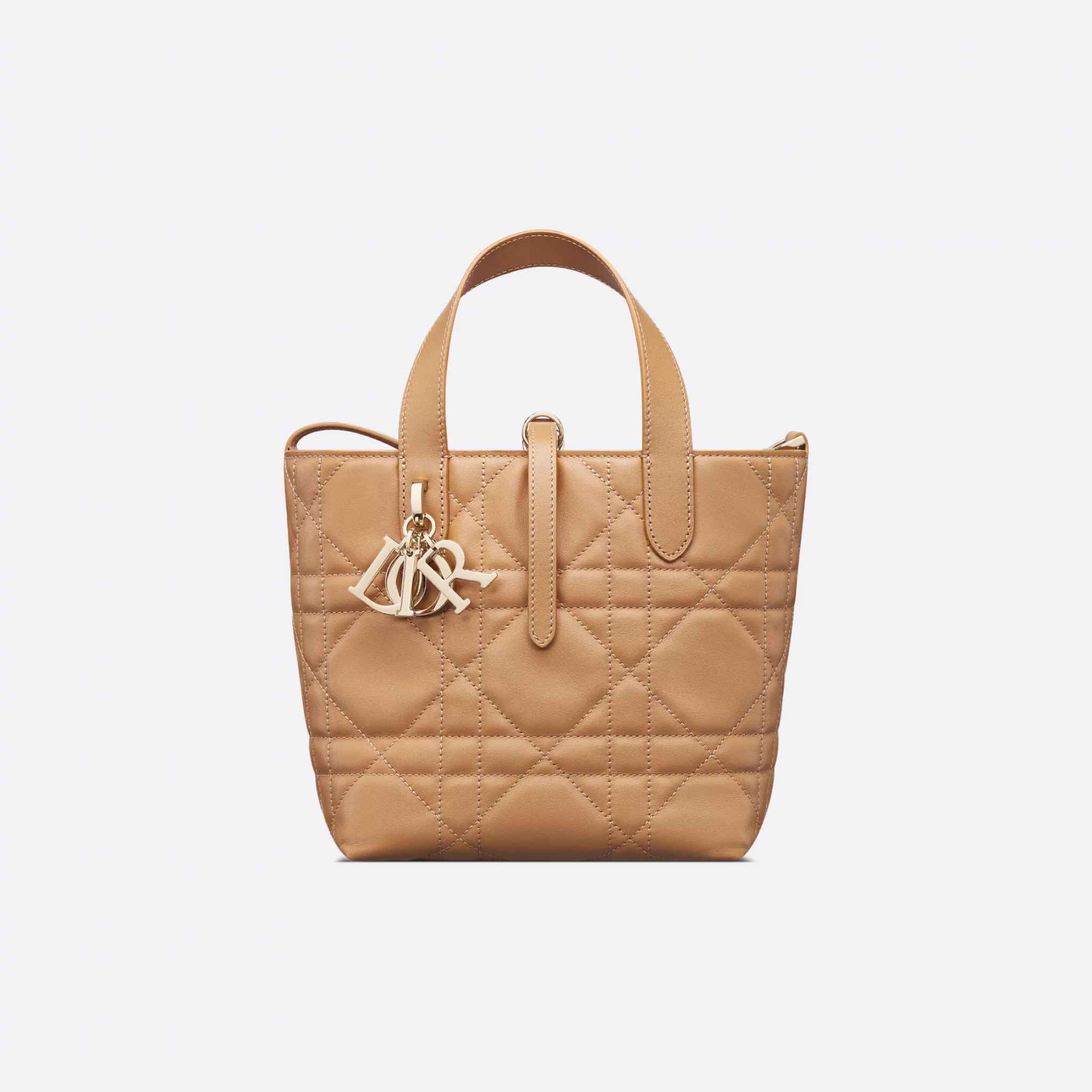 Dior Small Toujours Vertical Tote Bag, Front, Medium Tan