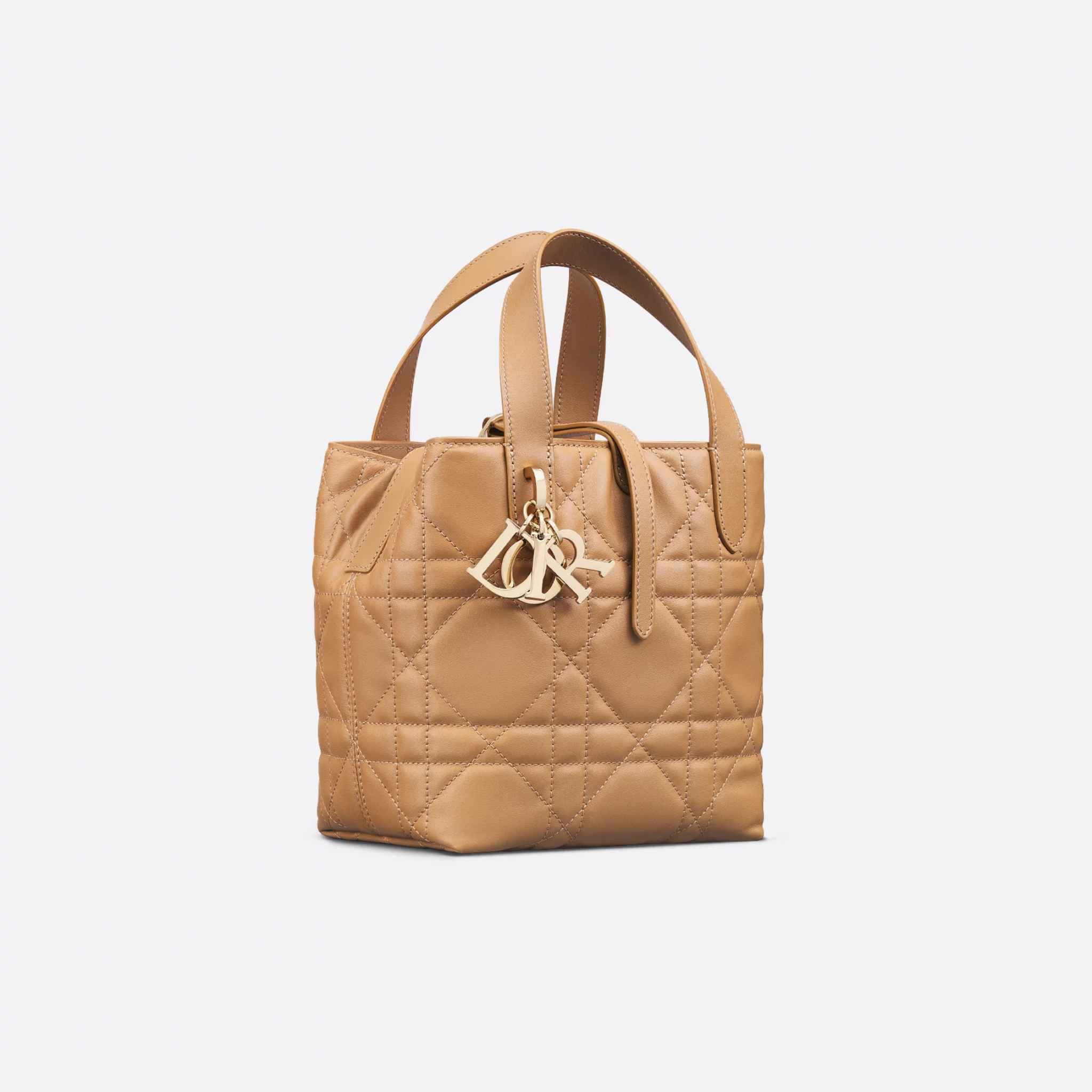 Dior Small Toujours Vertical Tote Bag, Side, Front, Medium Tan