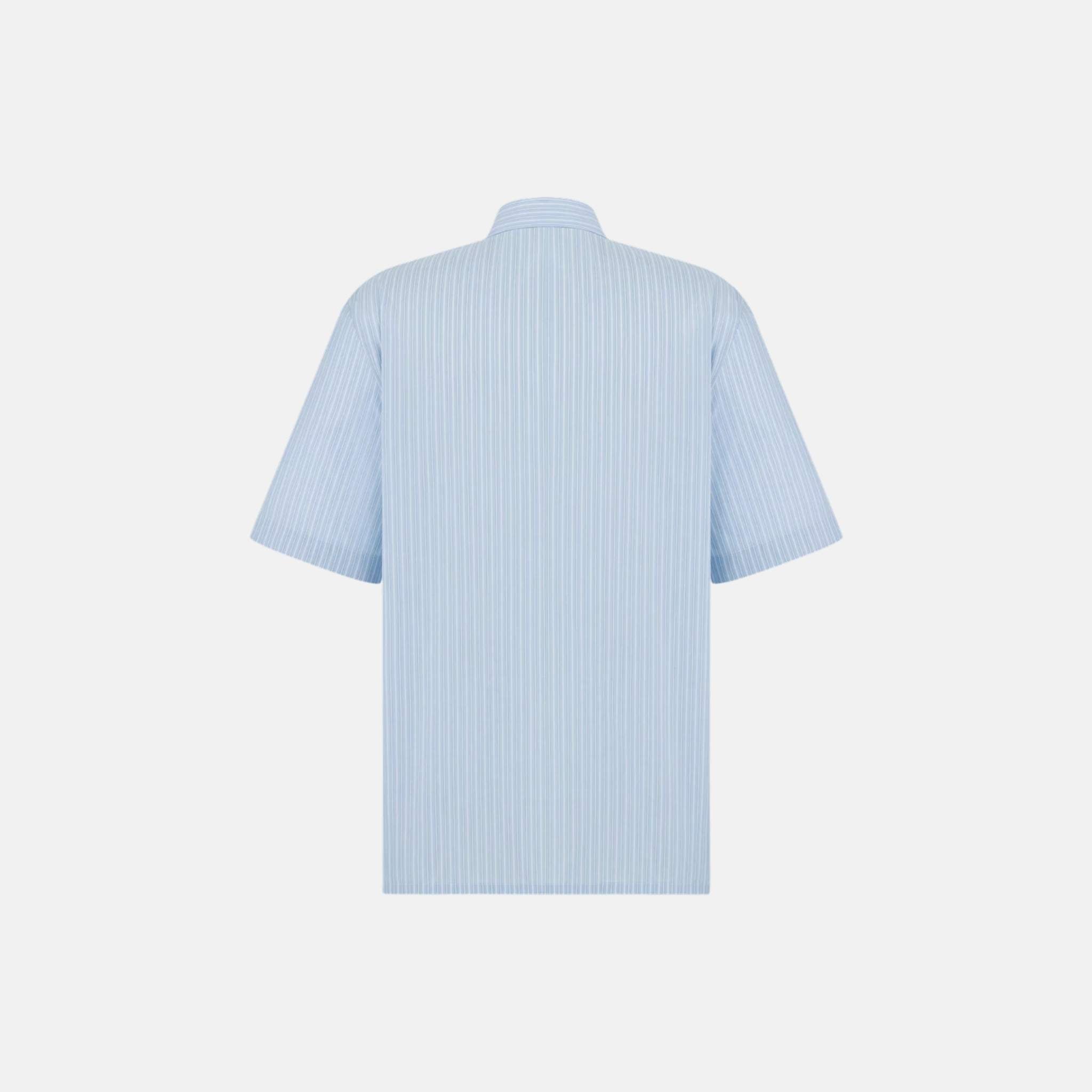 Dior Striped Short Sleeved Shirt With Lily Of The Valley Embroidery, Back