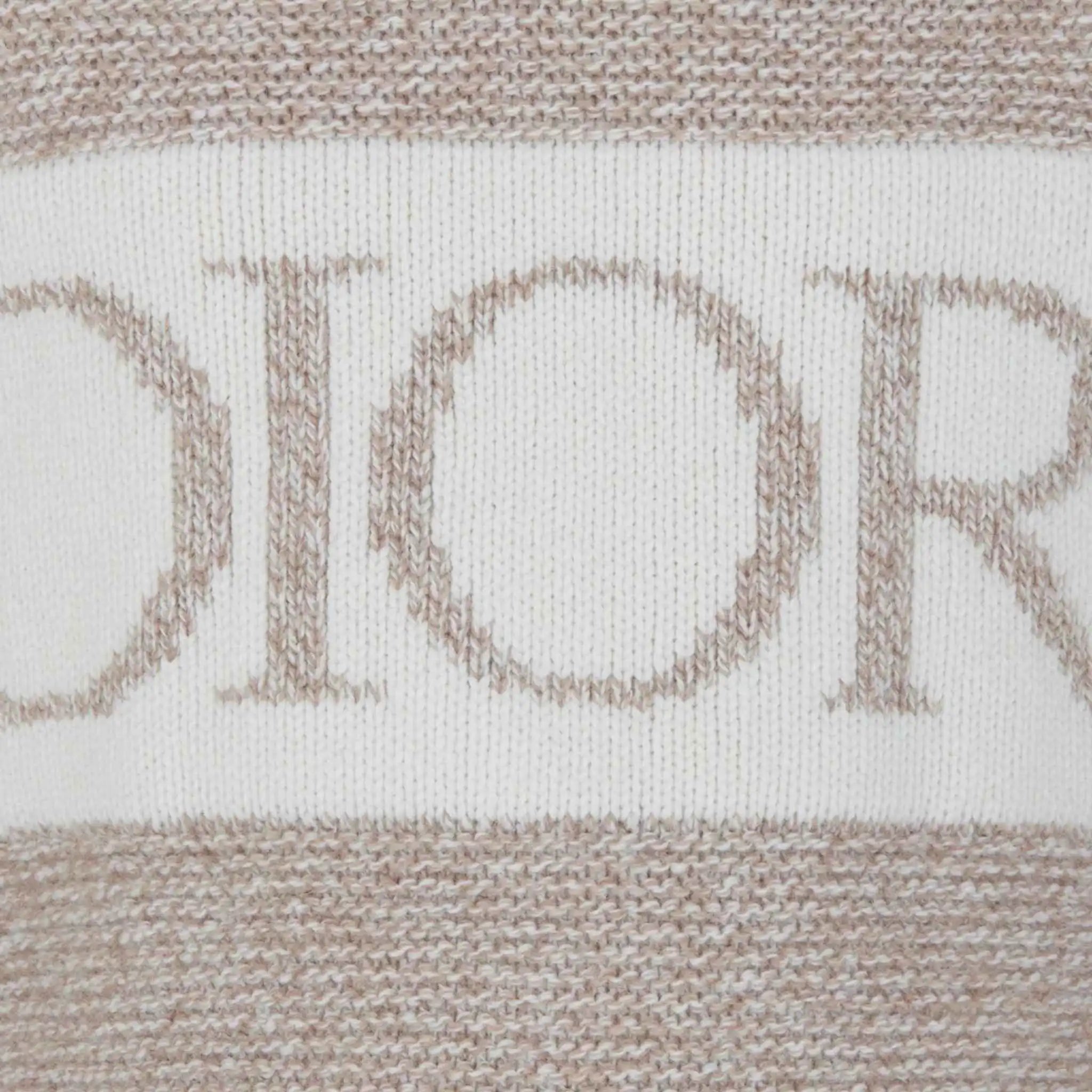 Dior Sweater in Heathered Beige & Ivory Wool Cashmere Knit, Close