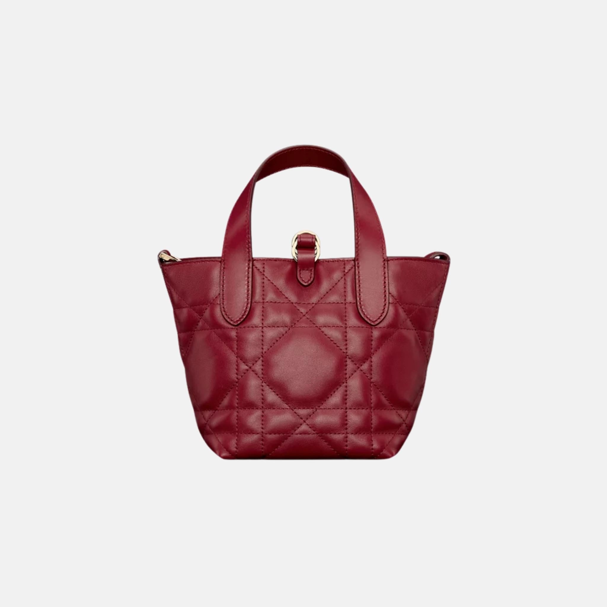 Dior Toujours Vertical Nano Tote Bag, Red, Back