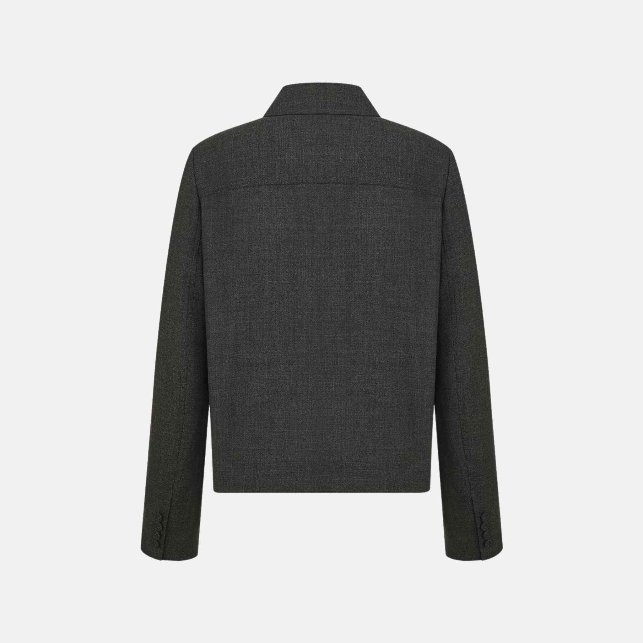 Dior Zipped Jacket In Virgin Wool Basketweave, Back