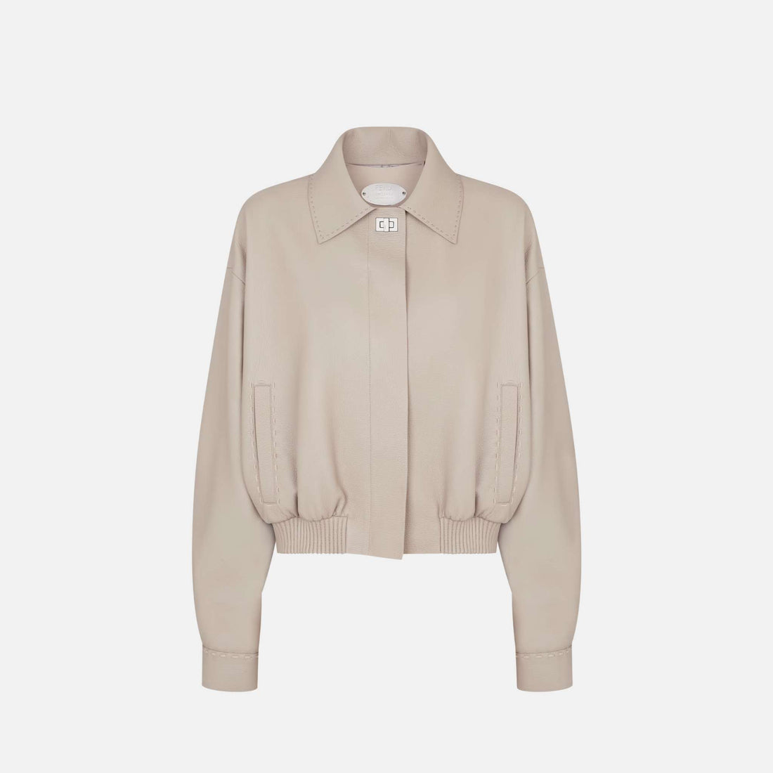 Fendi Leather Bomber Jacket, Front