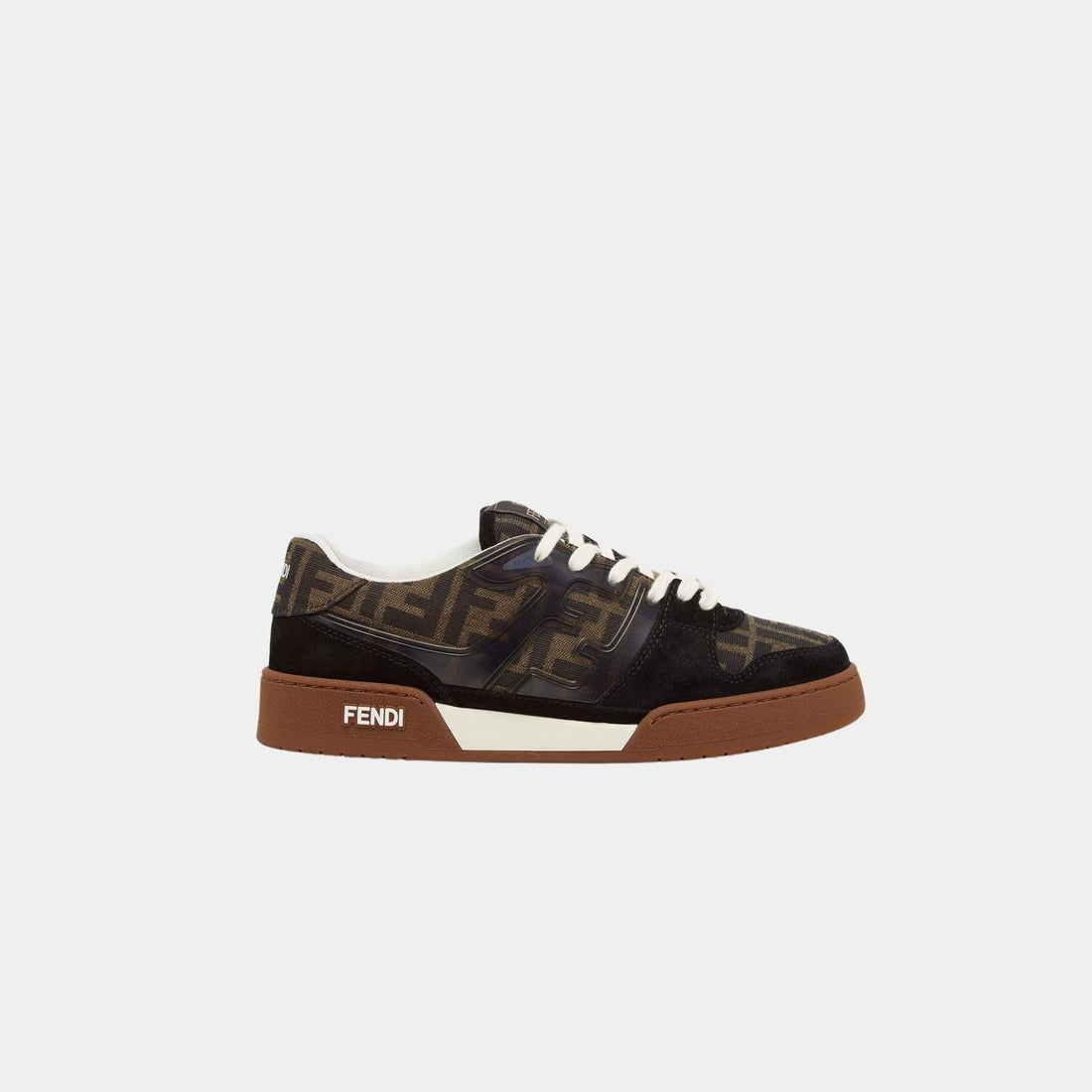 Fendi Match Canvas Low-Tops Suede, Black, Side